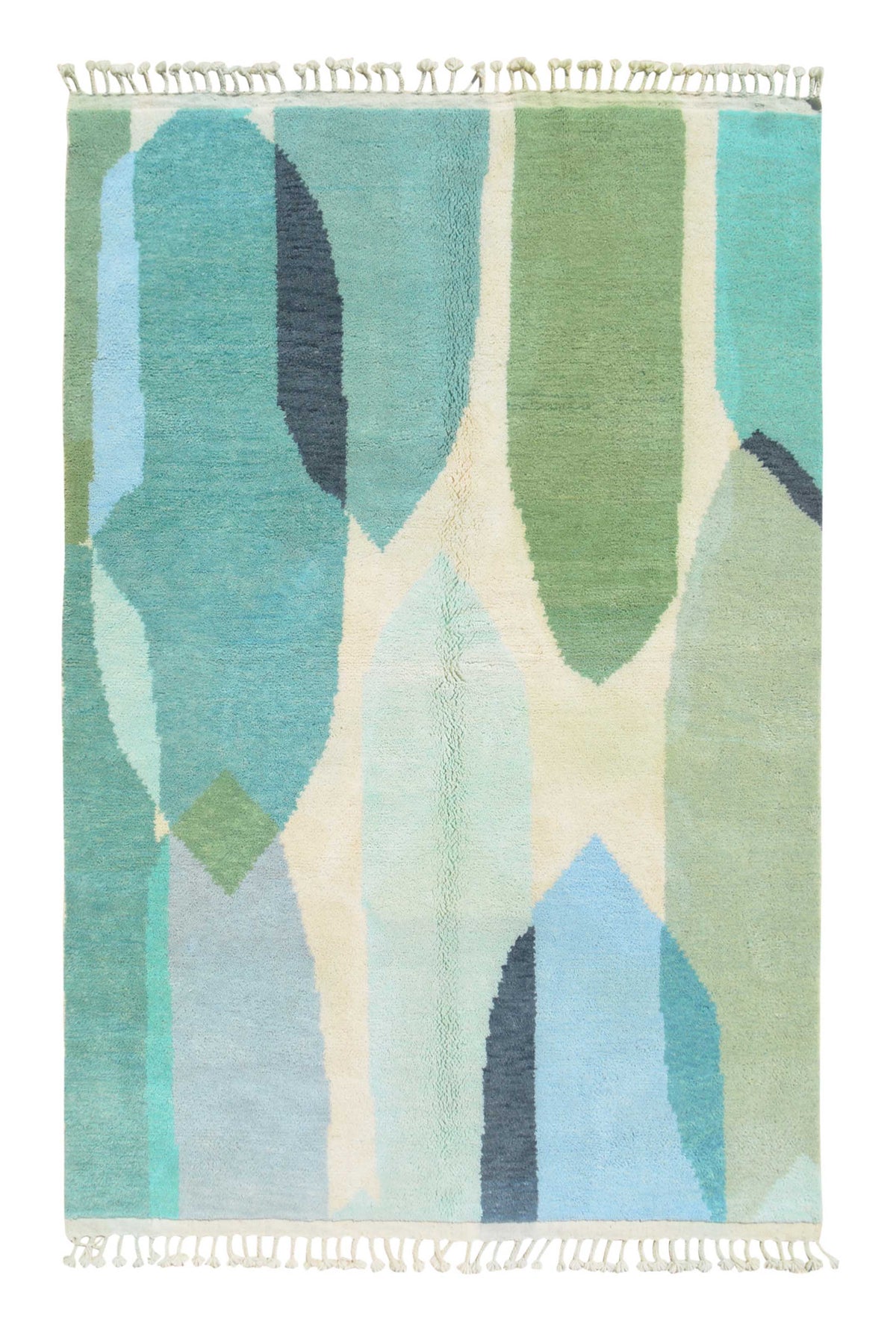 Forest | 6'x9' Abstract Green & Blue Nature Moroccan Area Rug