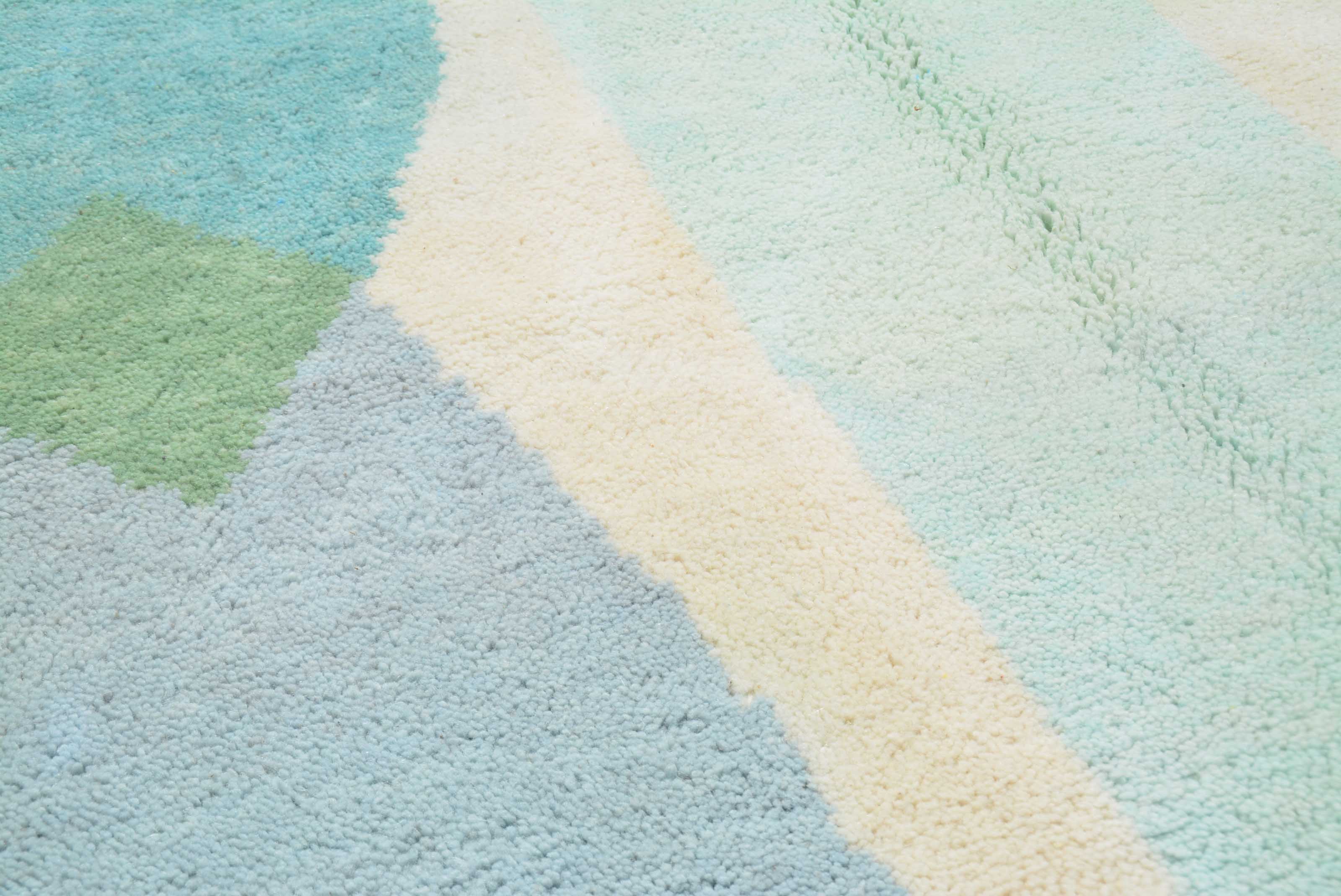 Forest | 6'x9' Abstract Green & Blue Nature Moroccan Area Rug
