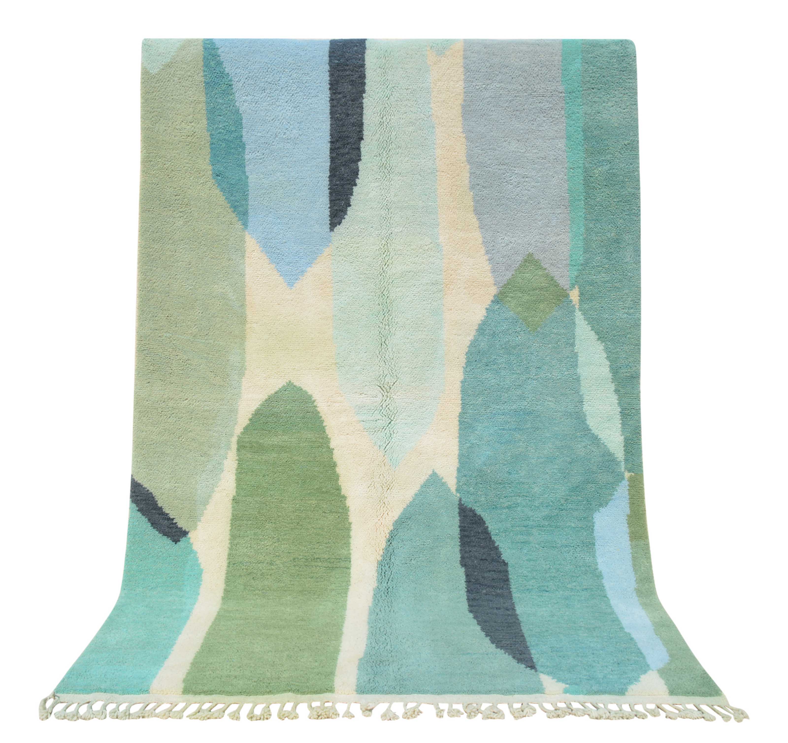 Forest | 6'x9' Abstract Green & Blue Nature Moroccan Area Rug