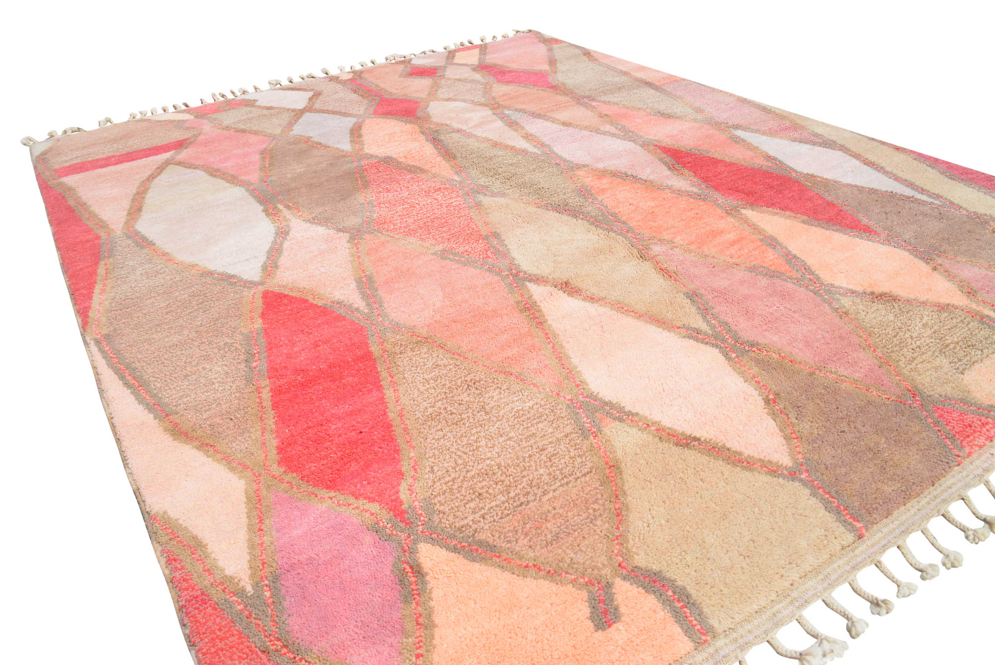 Fusion | 8'x10' Red & Pink Geometric Boujaad Area Rug