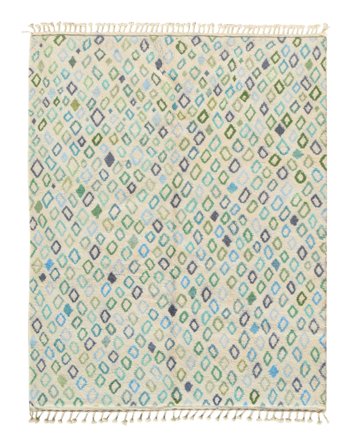 Gems | 7'x9' Blue & Aqua Geometric Diamond Azilal Area Rug