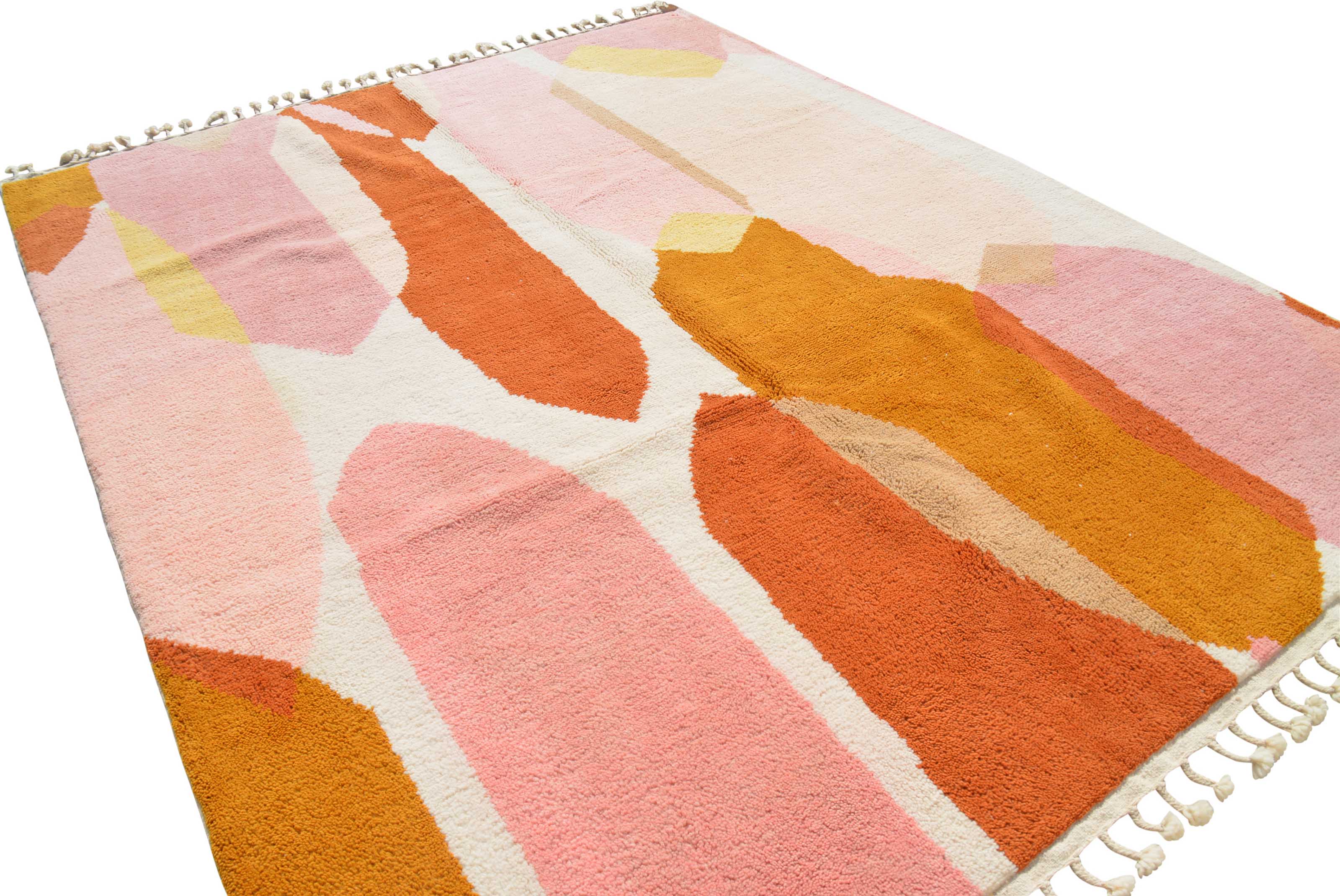 Gilded Rose | 8'x10' Textured Pink & Gold Boujaad Area Rug