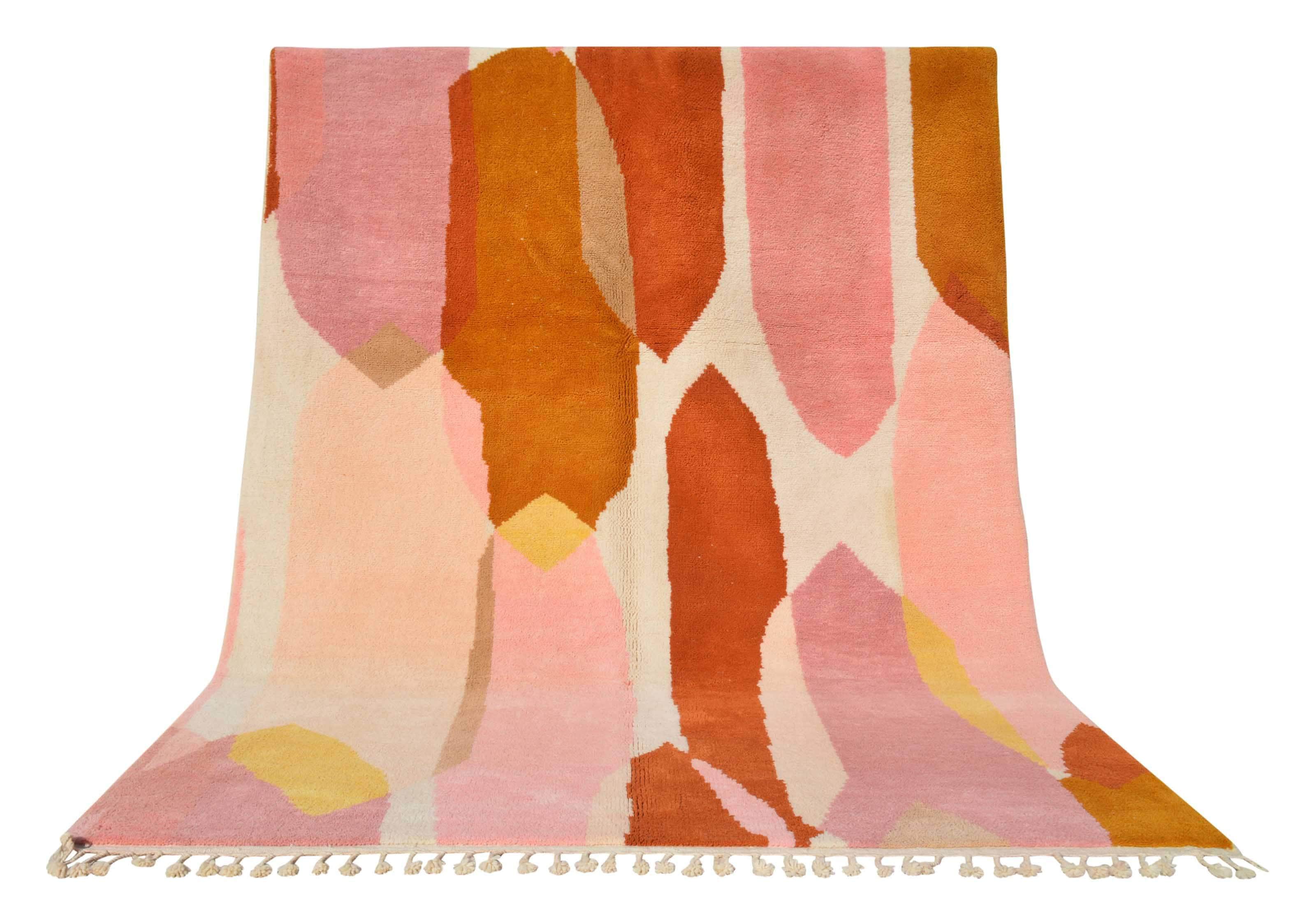 Gilded Rose | 8'x10' Textured Pink & Gold Boujaad Area Rug