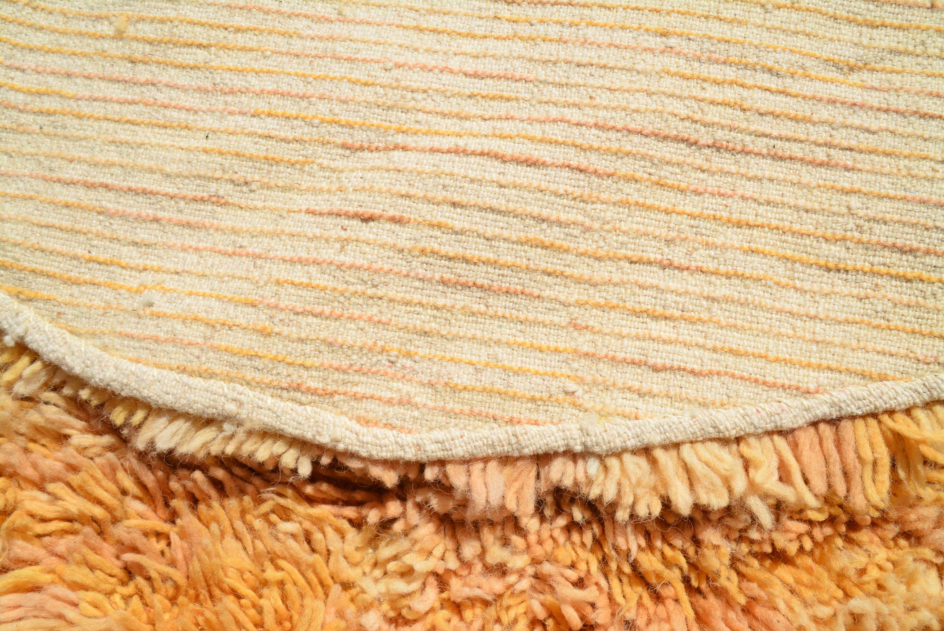 Gleam | 6' Round Golden Orange Plush Boujaad Area Rug
