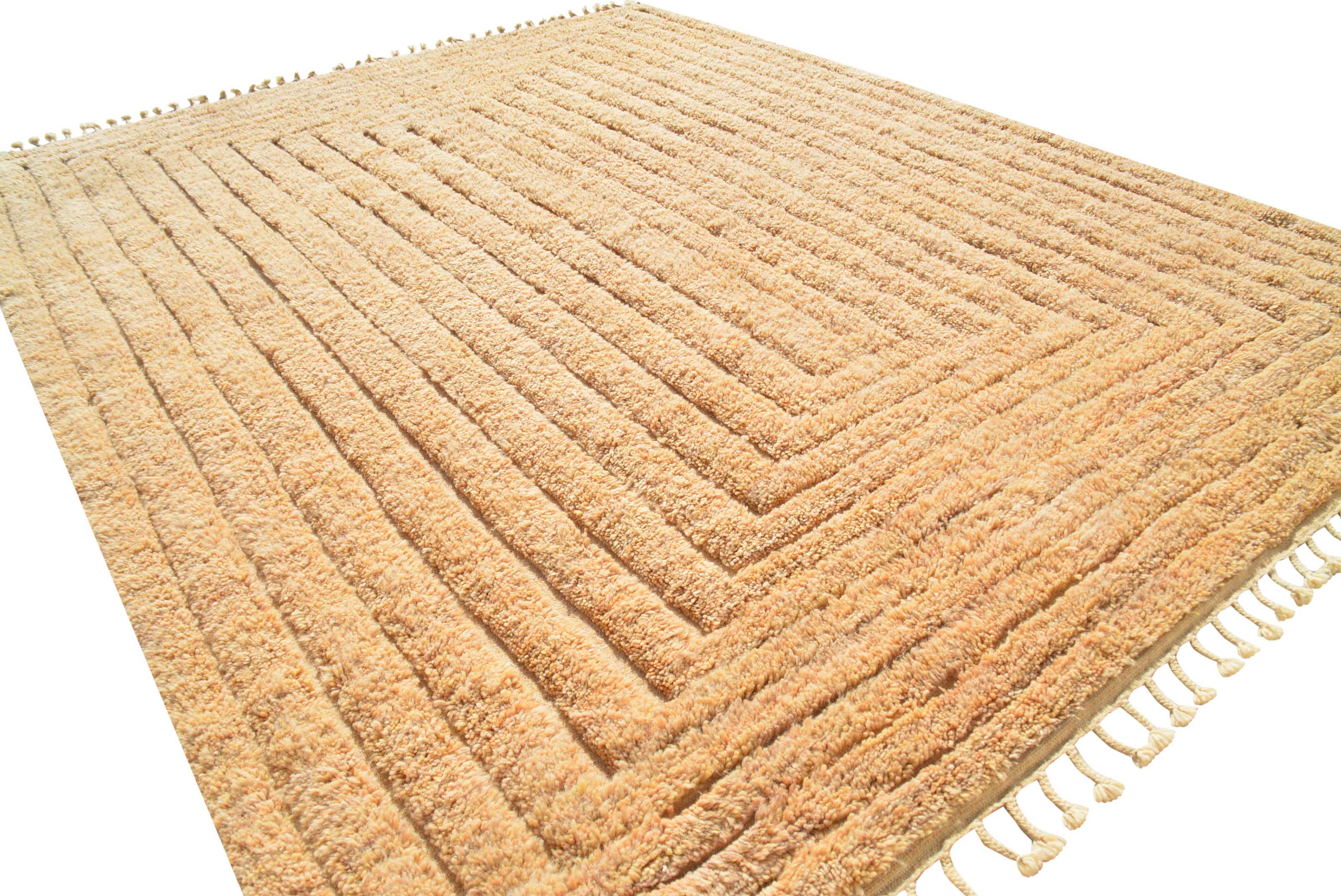 Golden Sands | 9'x11' Textured Tan & Gold Berber Area Rug