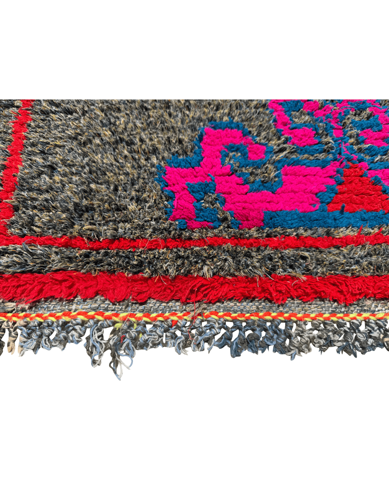 Gray & Pink Vintage Moroccan Runner | 2'5x6'4