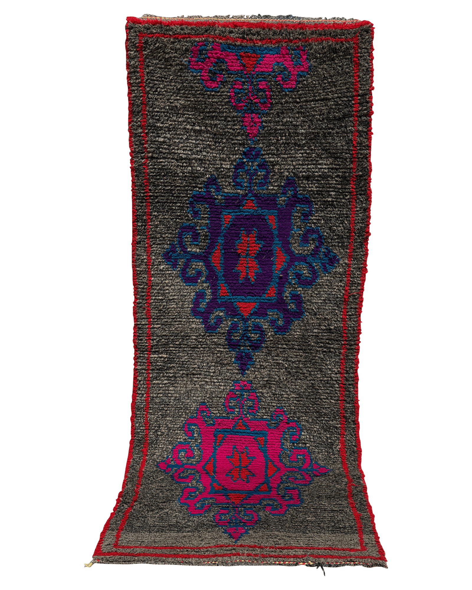 Gray & Pink Vintage Moroccan Runner | 2'5x6'4
