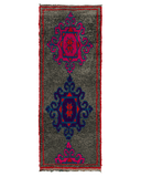 Gray & Pink Vintage Moroccan Runner | 2'5x6'4