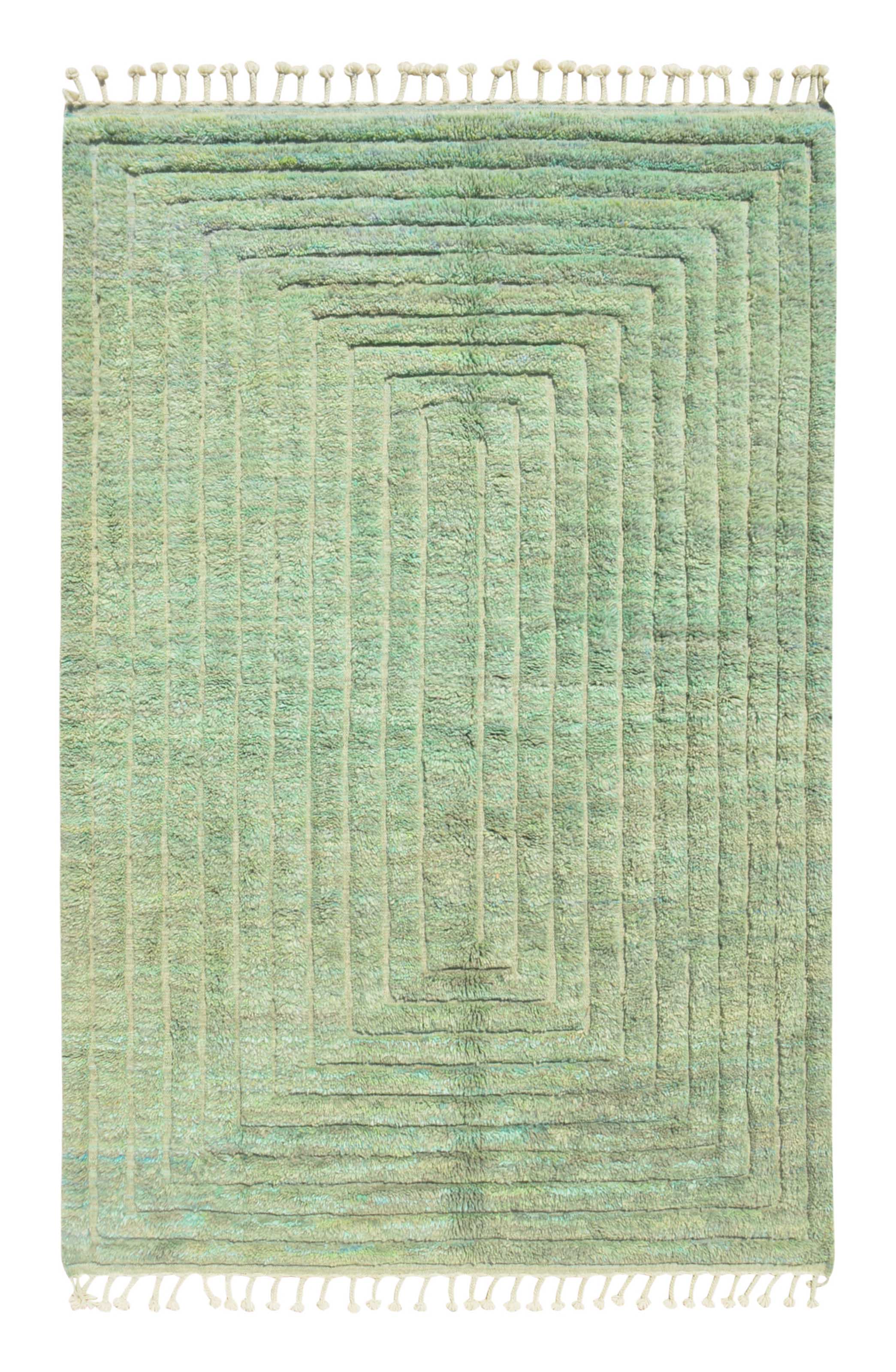 Green Haven | 6'x9' Soft Green Geometric Moroccan Area Rug