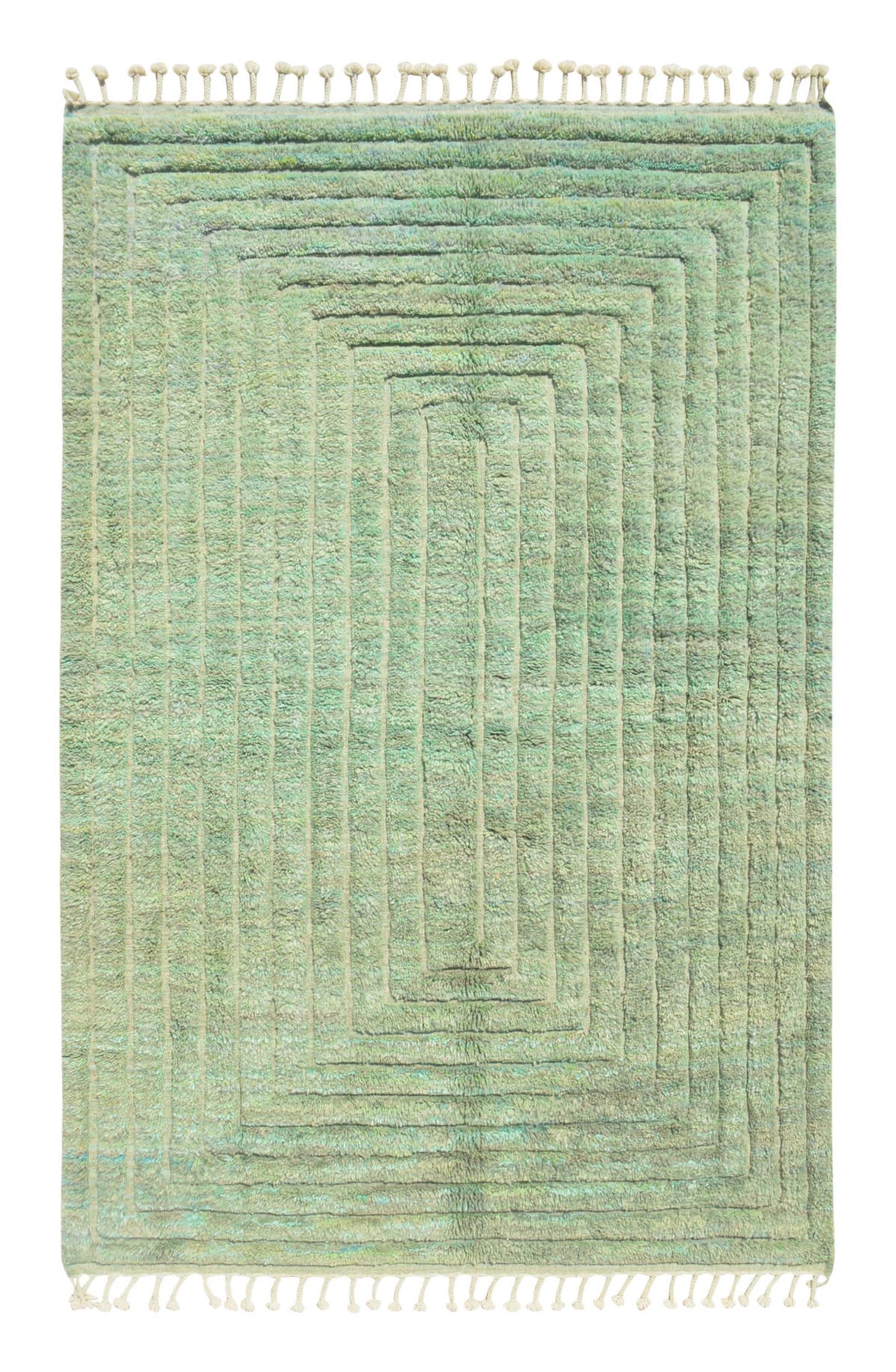 Green Haven | 6'x9' Soft Green Geometric Moroccan Area Rug