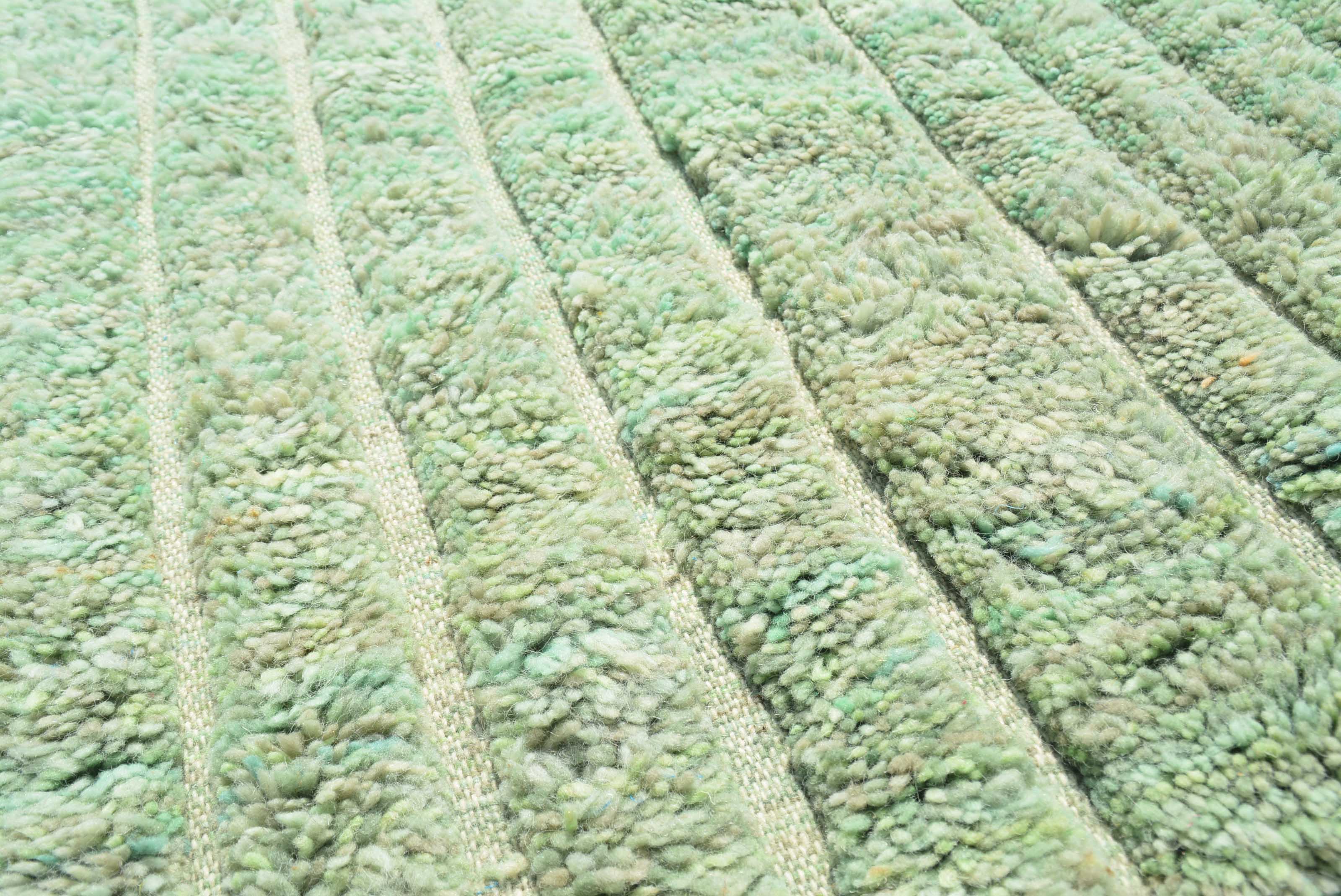 Green Haven | 6'x9' Soft Green Geometric Moroccan Area Rug