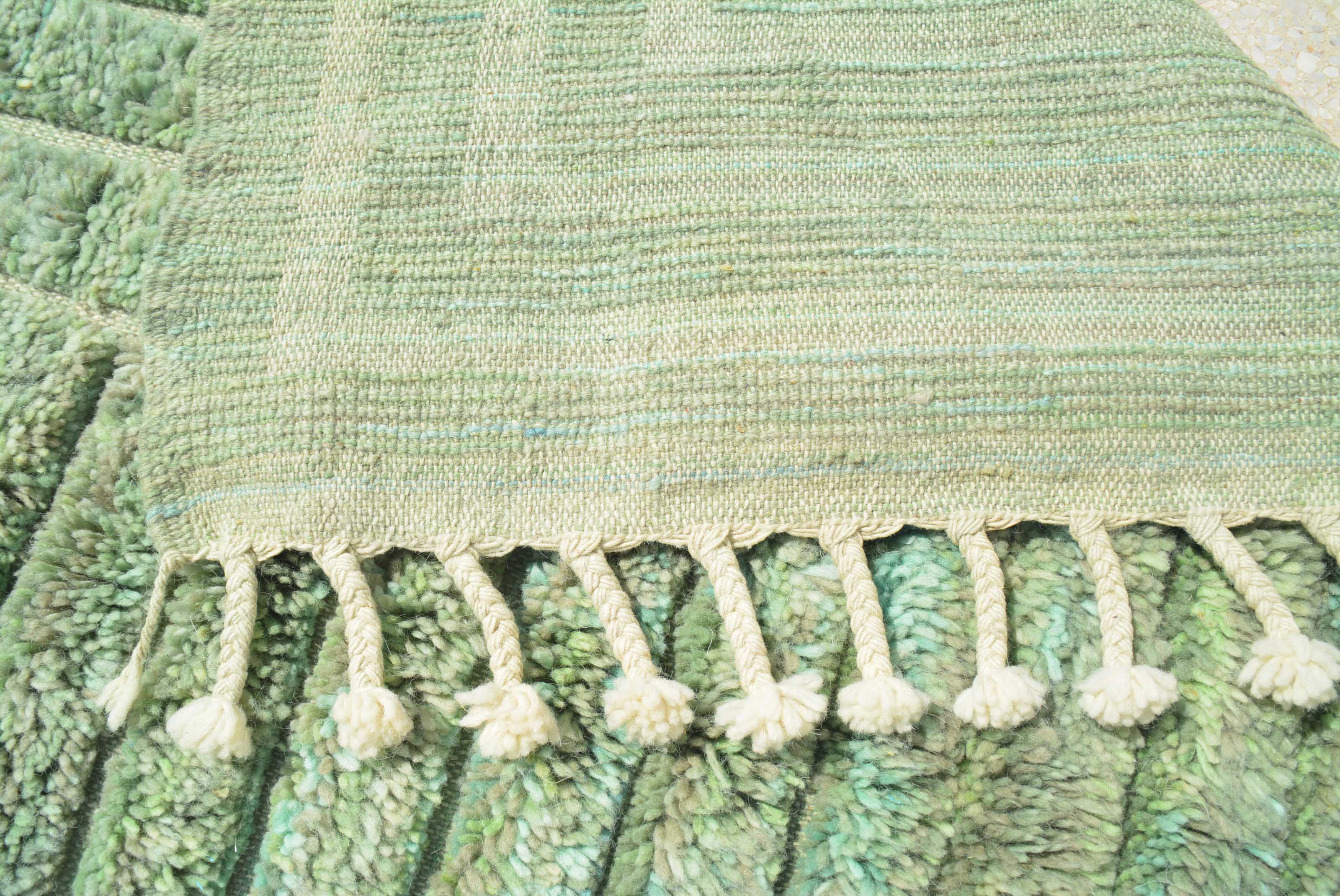 Green Haven | 6'x9' Soft Green Geometric Moroccan Area Rug