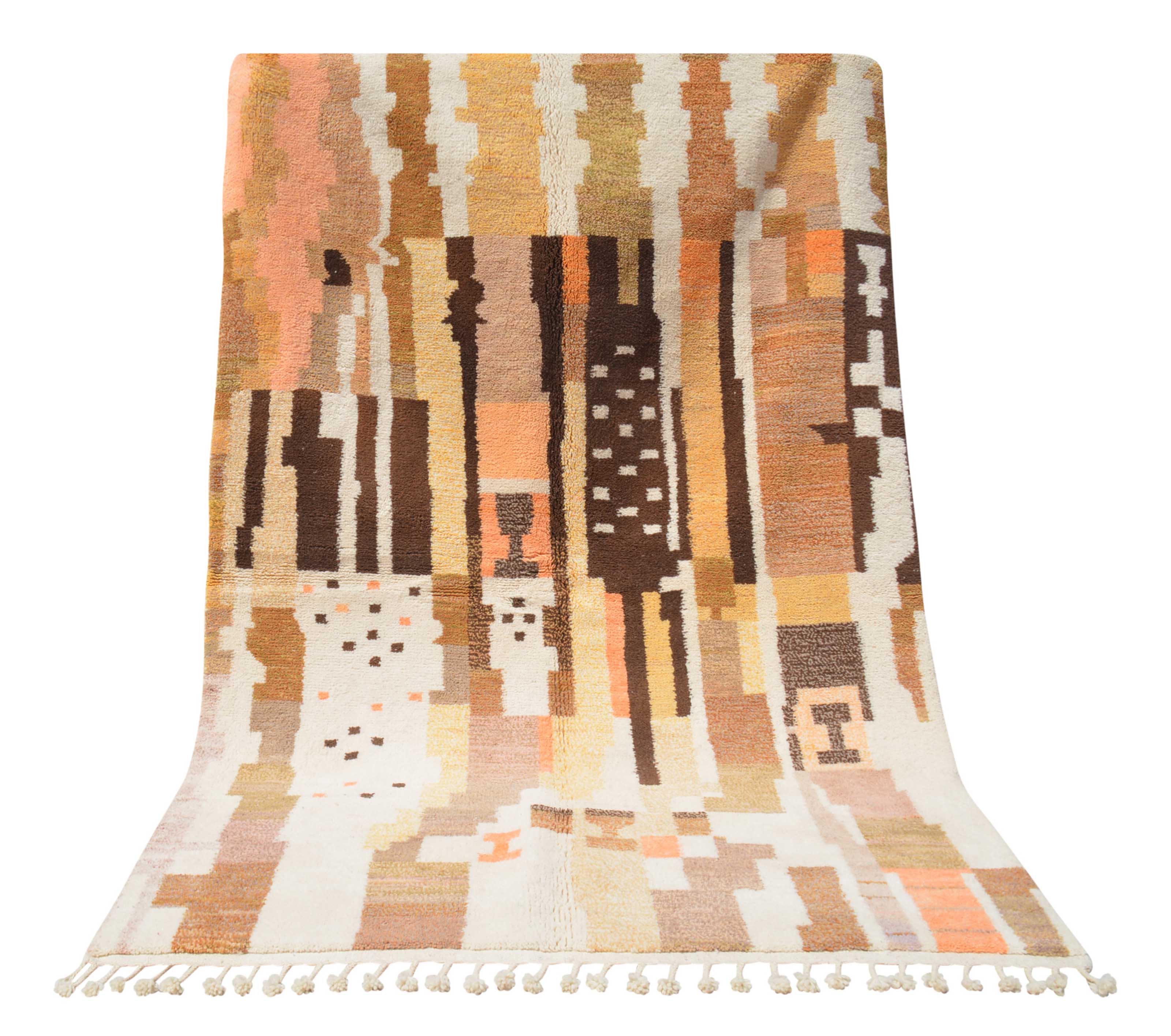 Honeycomb | 6'x9' Golden Abstract Azilal Moroccan Area Rug