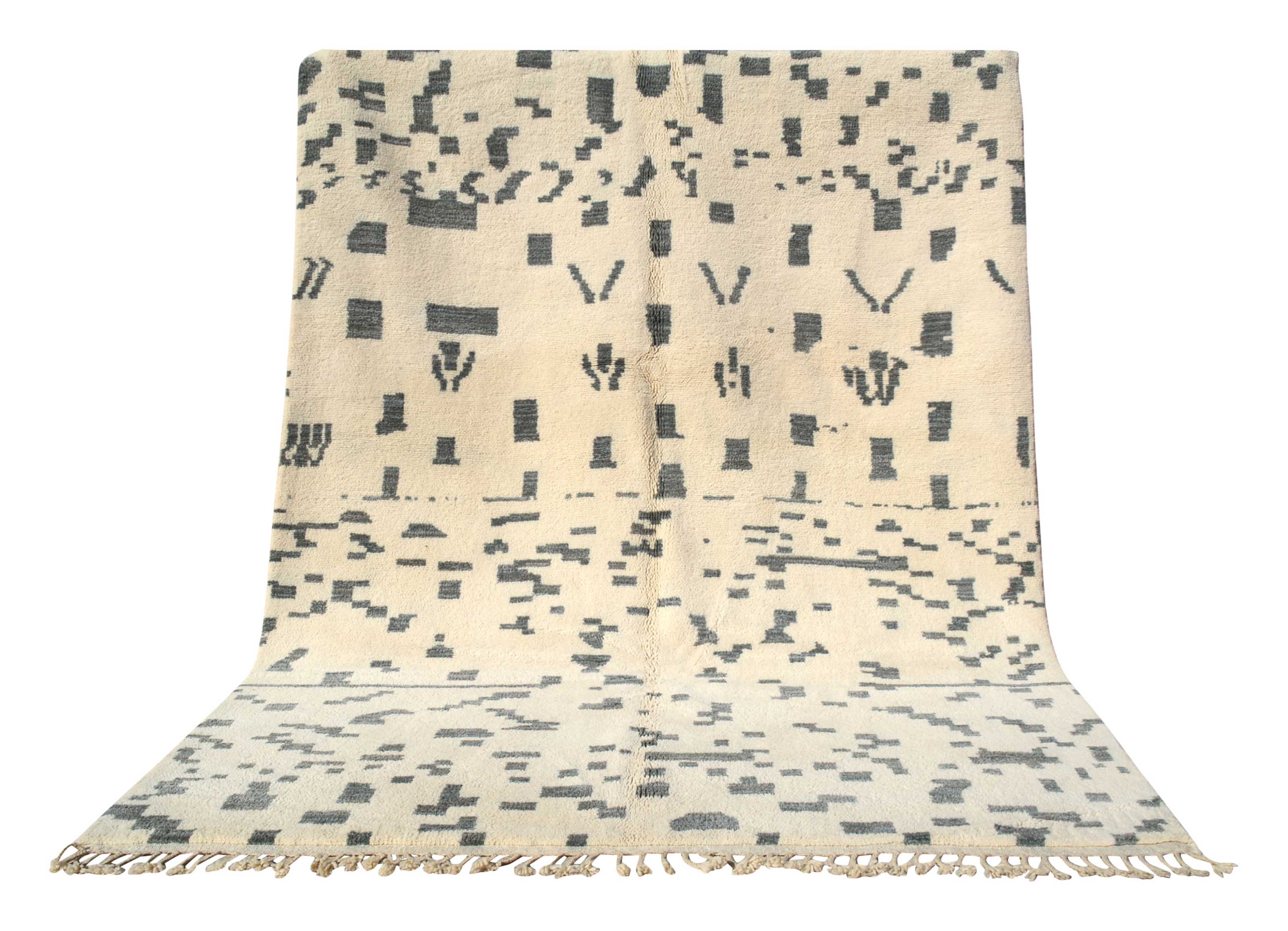 Illusions - Handmade Blue Dot Moroccan Rug for Modern Spaces