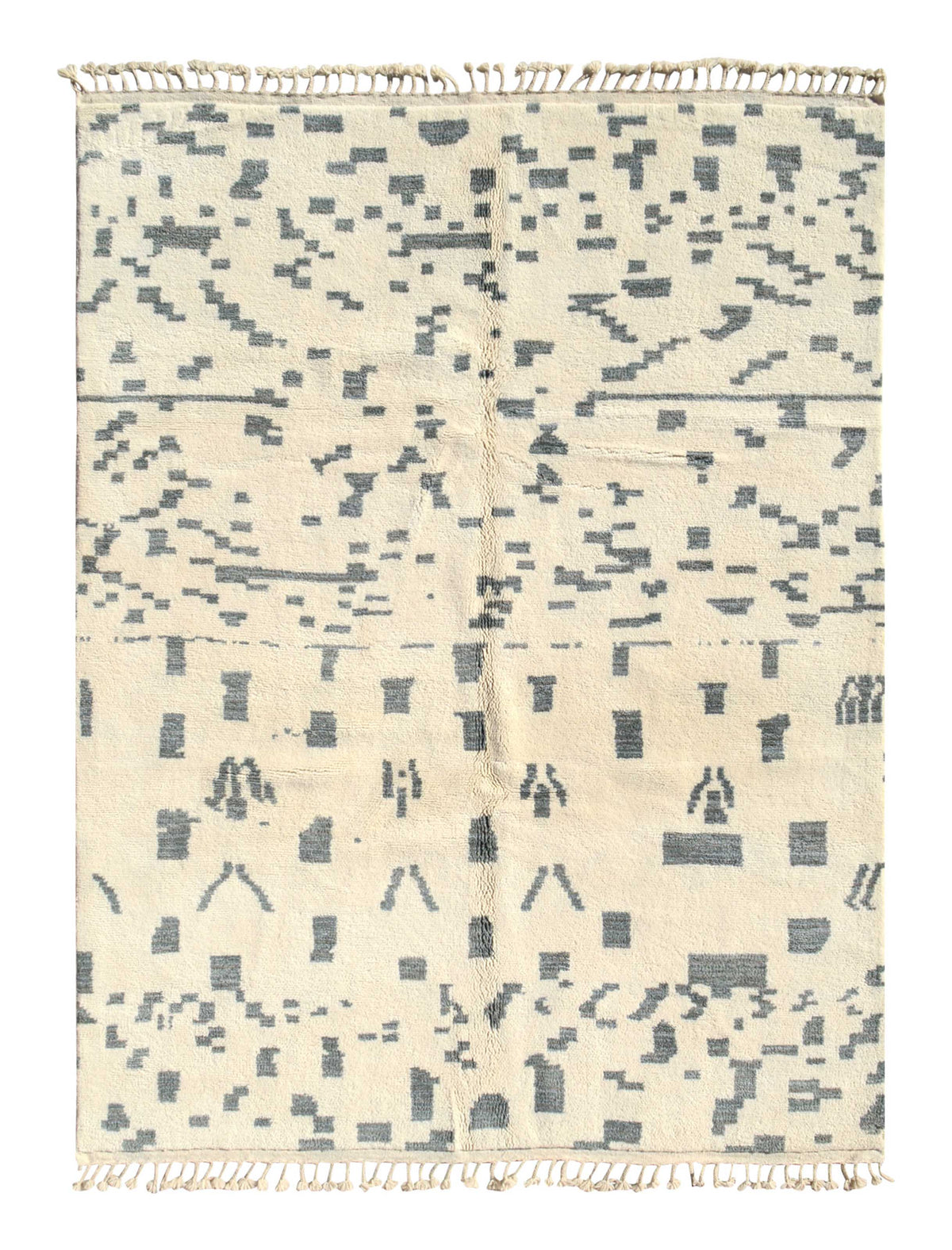 Illusions - Handmade Blue Dot Moroccan Rug for Modern Spaces