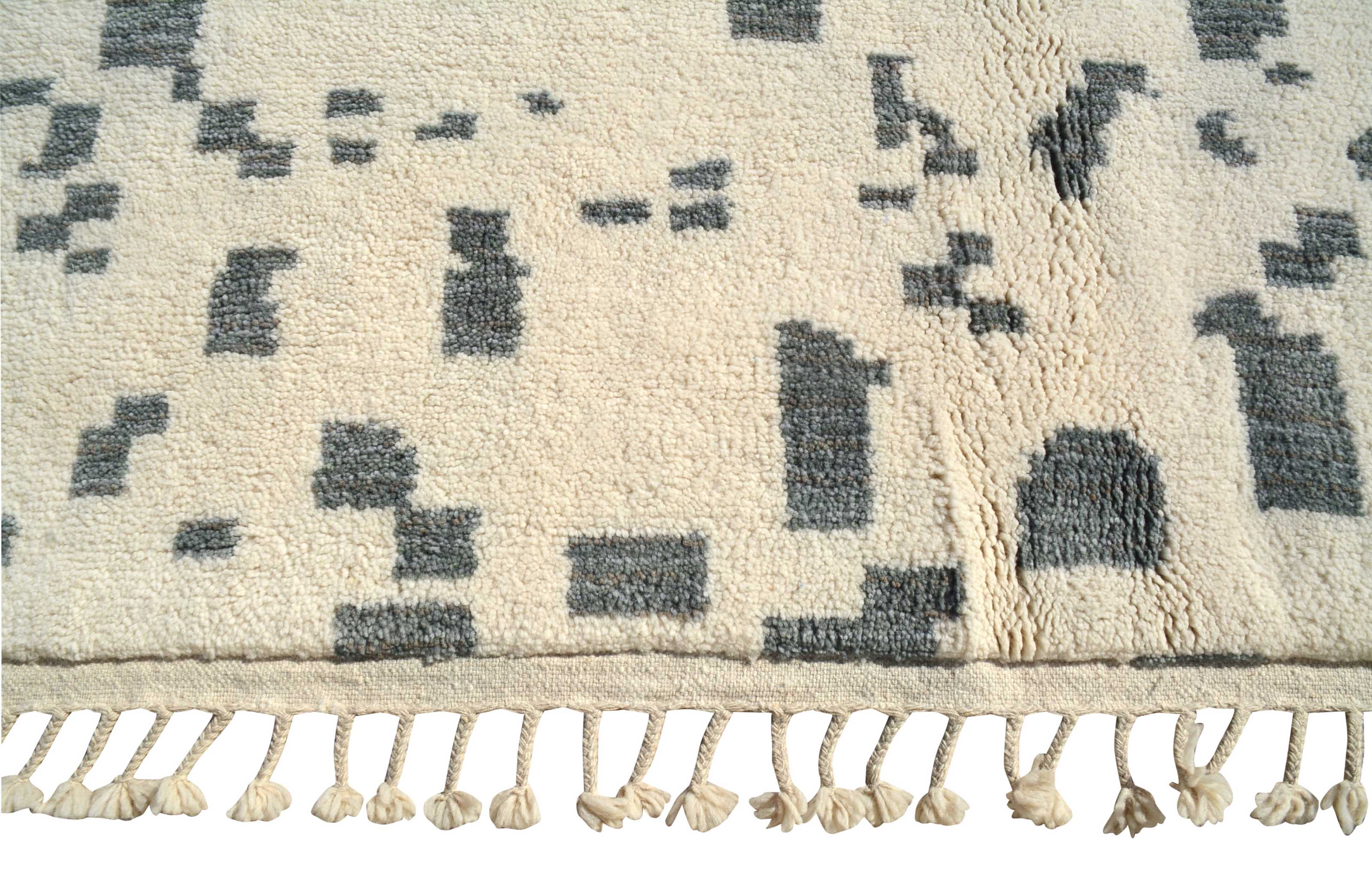 Illusions - Handmade Blue Dot Moroccan Rug for Modern Spaces