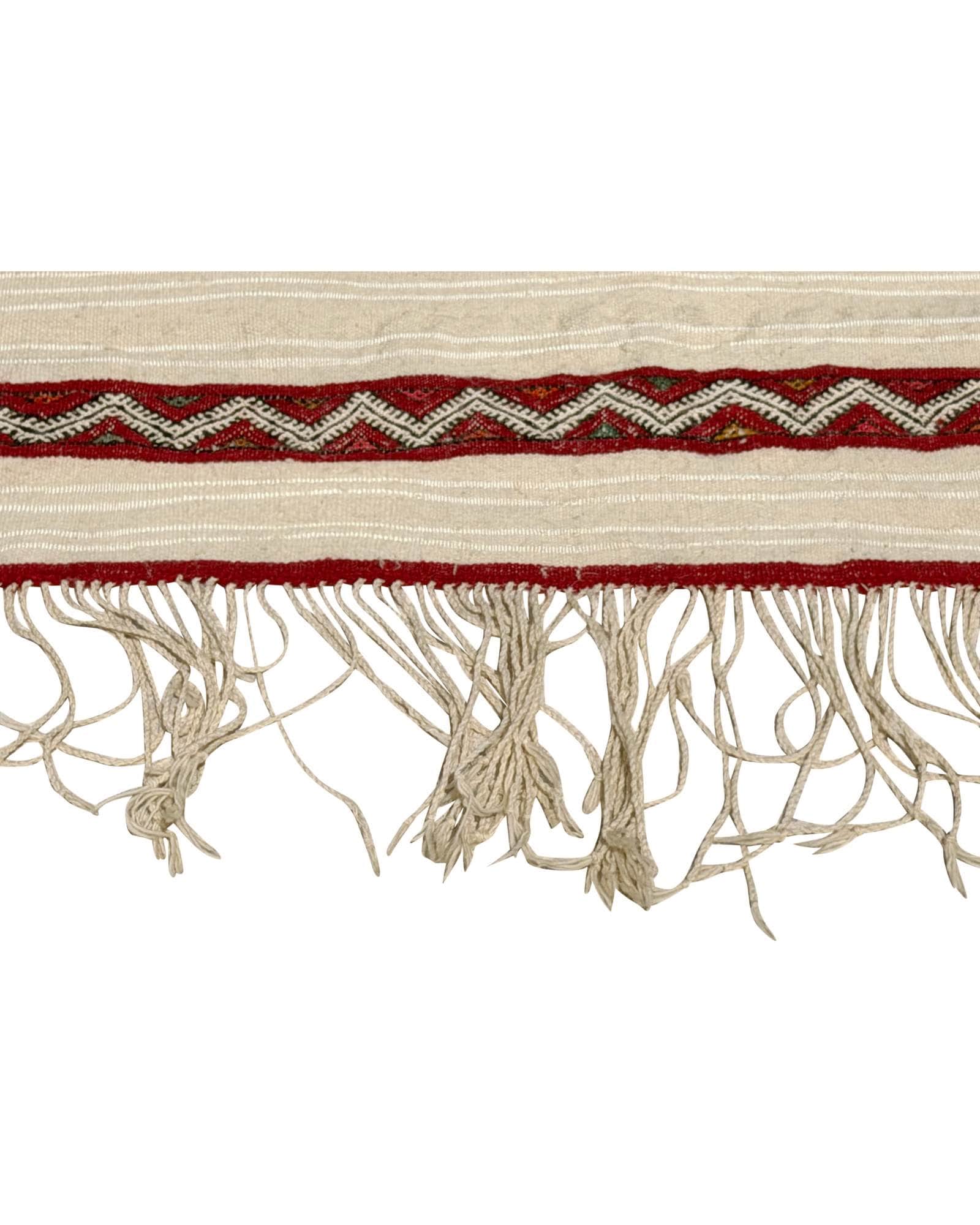 Ivory & Red Vintage Moroccan Flatweave | 6x8