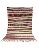 Ivory & Red Vintage Moroccan Flatweave | 6x8