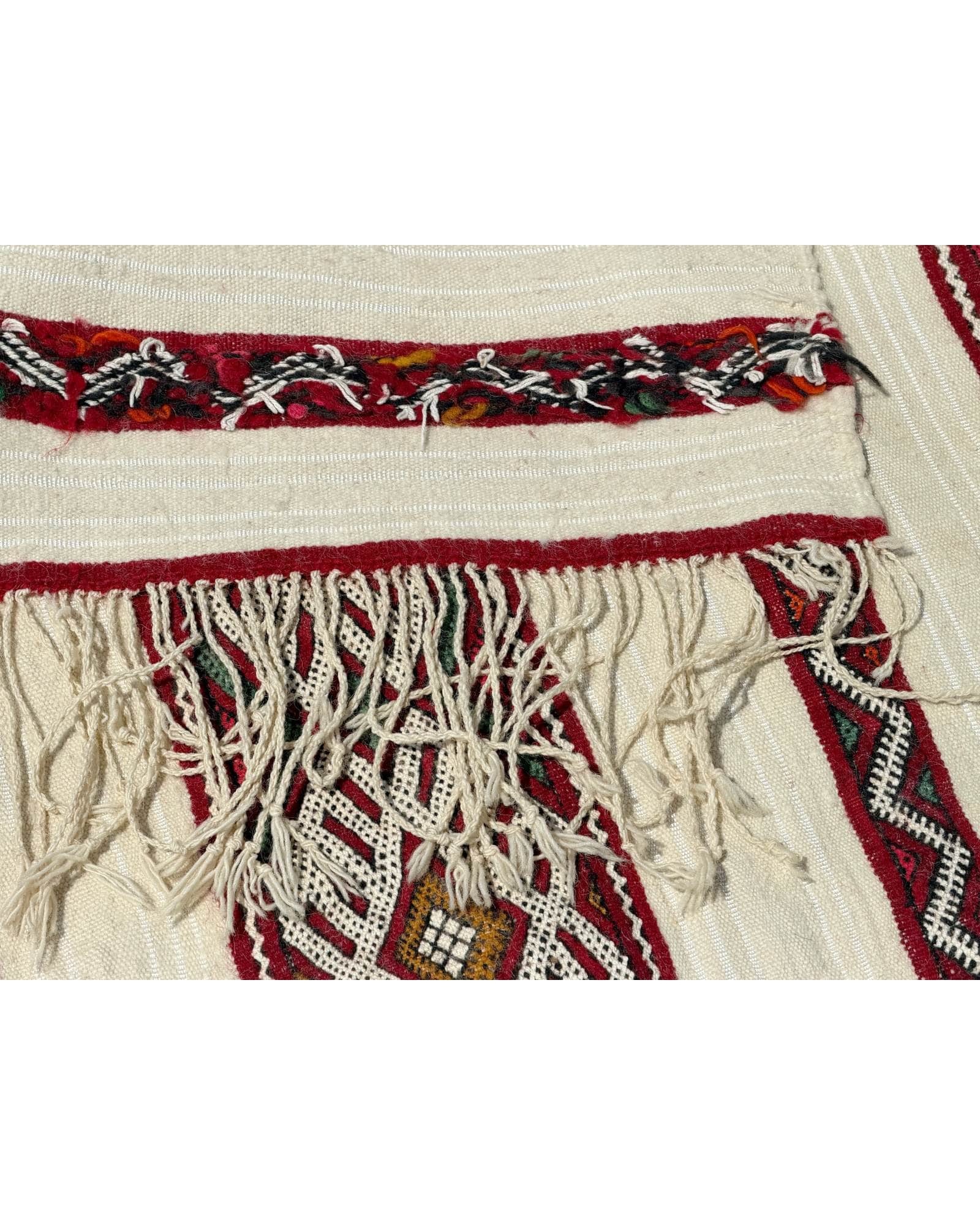 Ivory & Red Vintage Moroccan Flatweave | 6x8