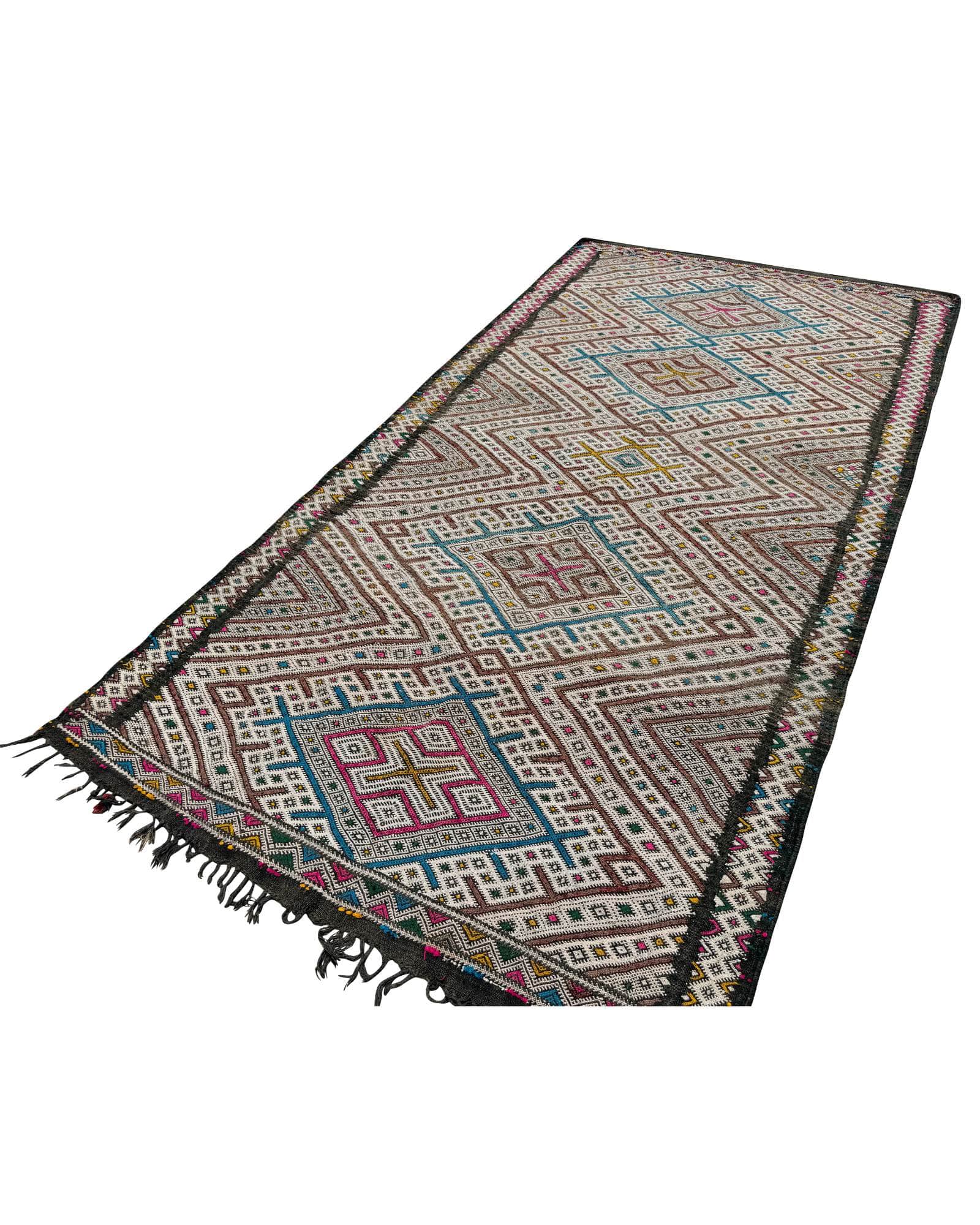 Ivory Vintage Moroccan Flatweave | 5'1 x 9'7
