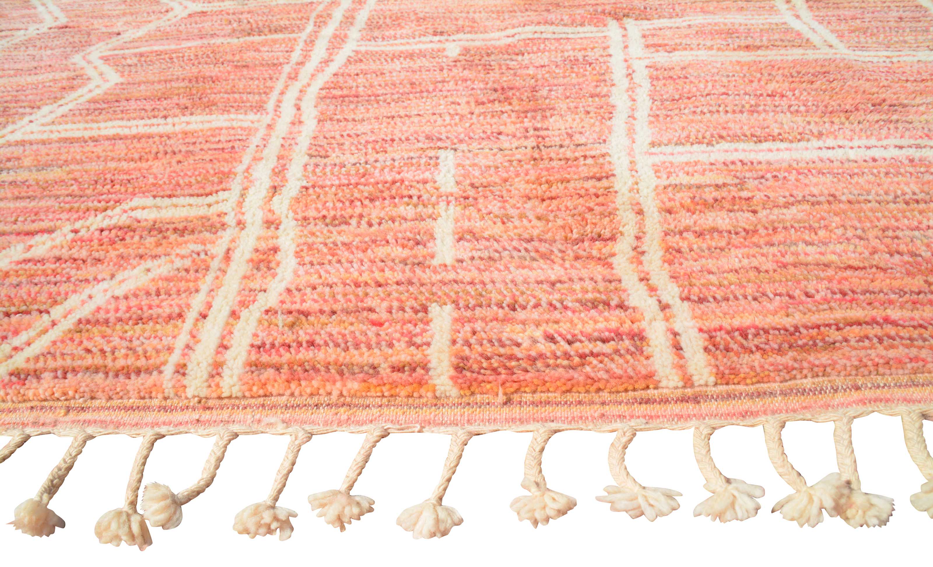 Kuba Rose - Pink And white Berber Rug - Pink Custom Moroccan Rug 
