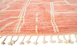 Kuba Rose - Pink And white Berber Rug - Pink Custom Moroccan Rug 