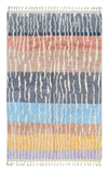 Layered | 6'x9' Blue & Terra Cotta Striped Azilal Area Rug