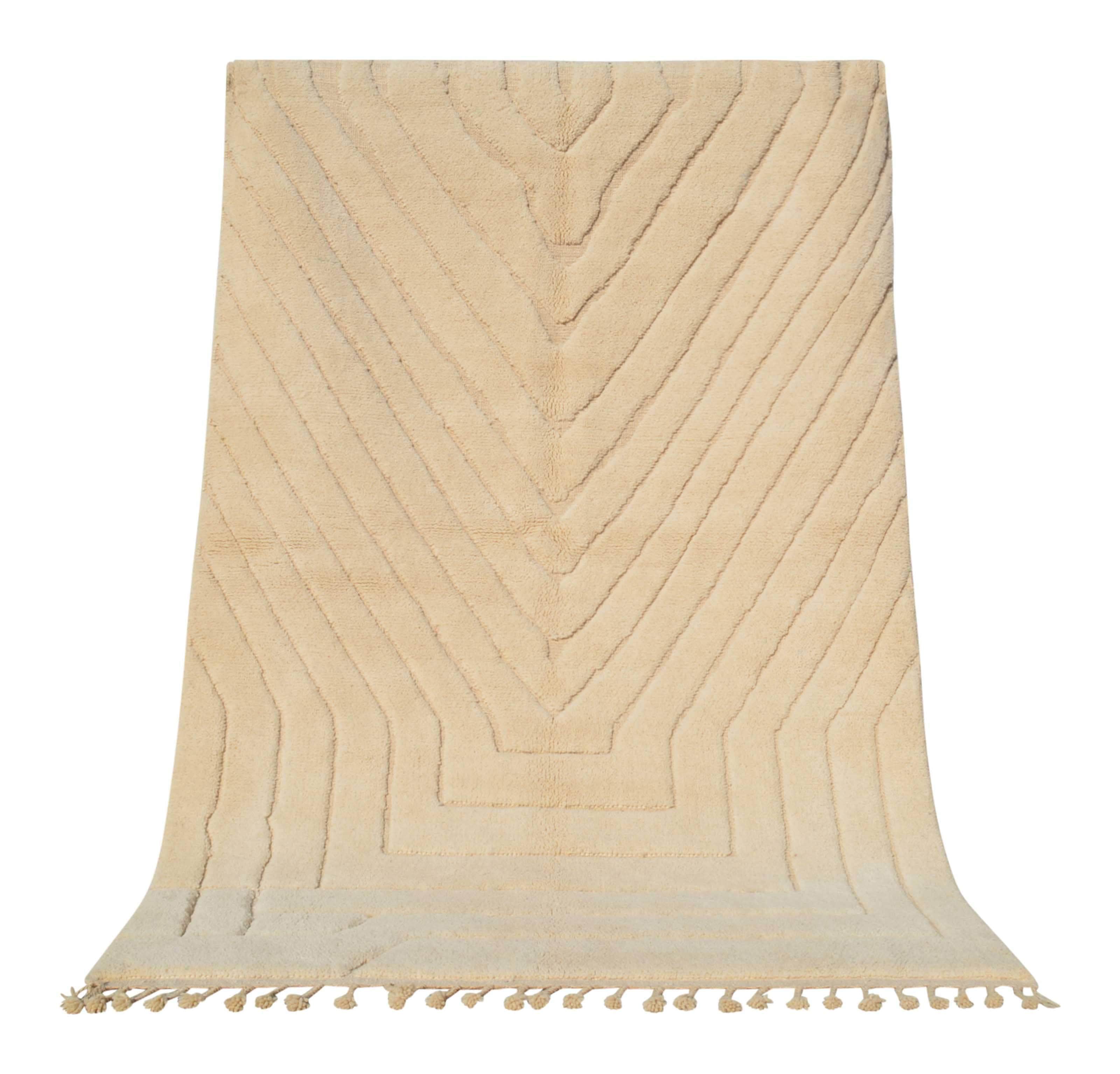 Lighter Rug | Handcrafted High Low White Design | Illuminate Collective