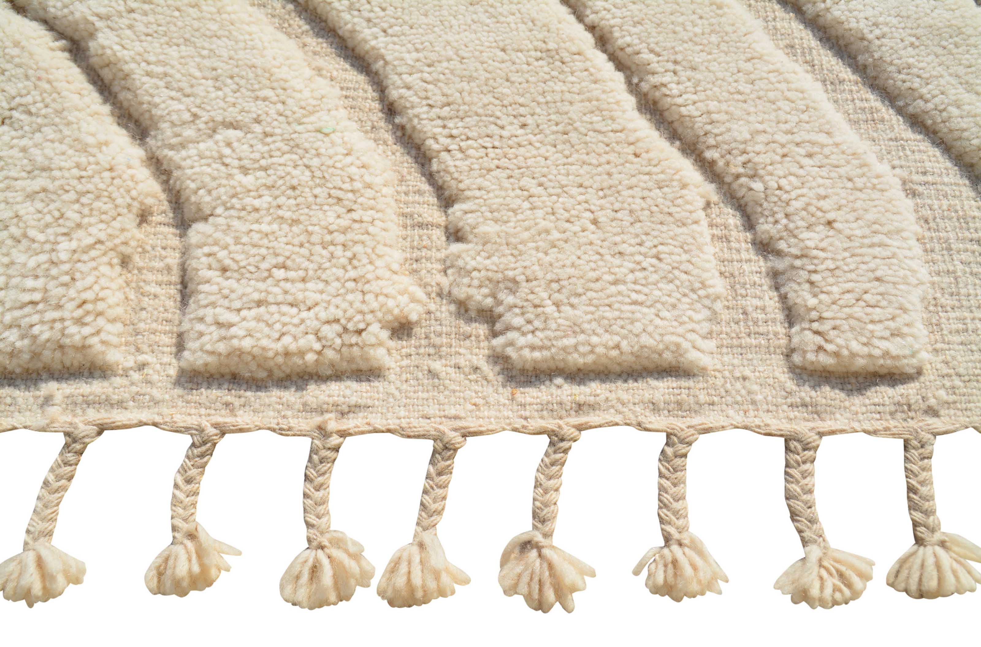 Lighter Rug | Handcrafted High Low White Design | Illuminate Collective