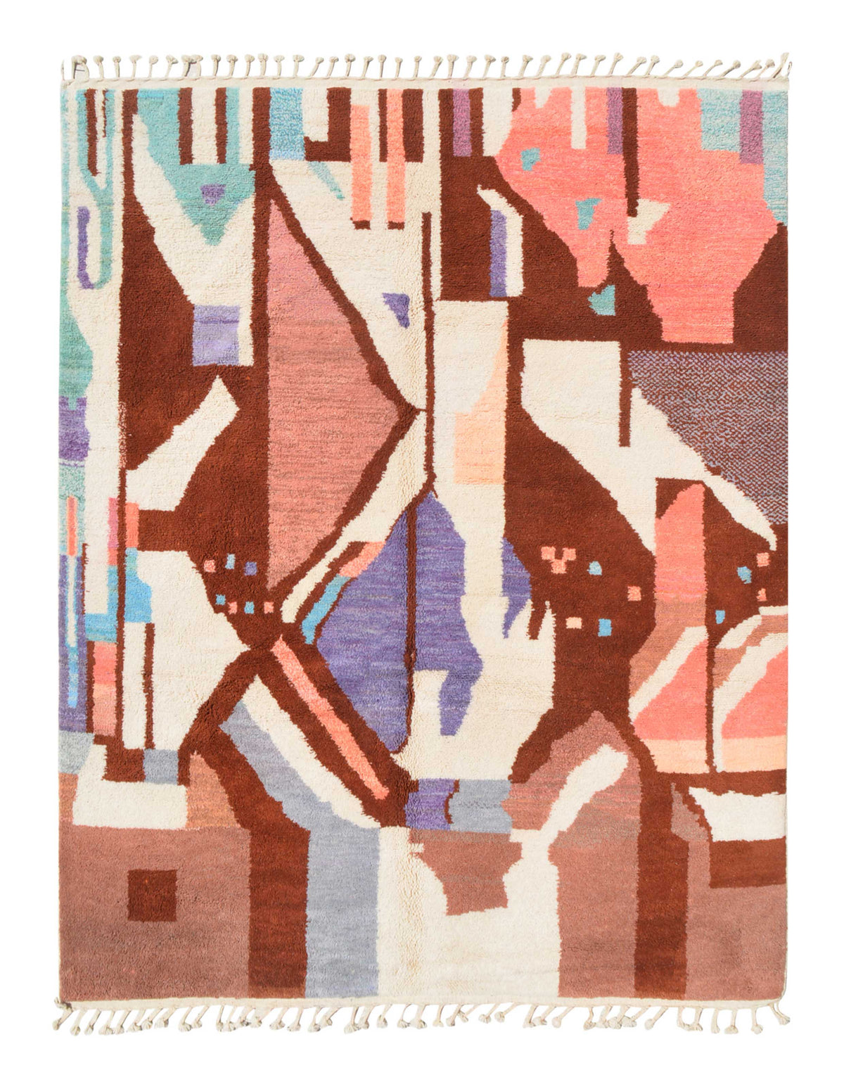 Lost Spaces | 8'x10' Light Pink & Geometric Boujaad Area Rug