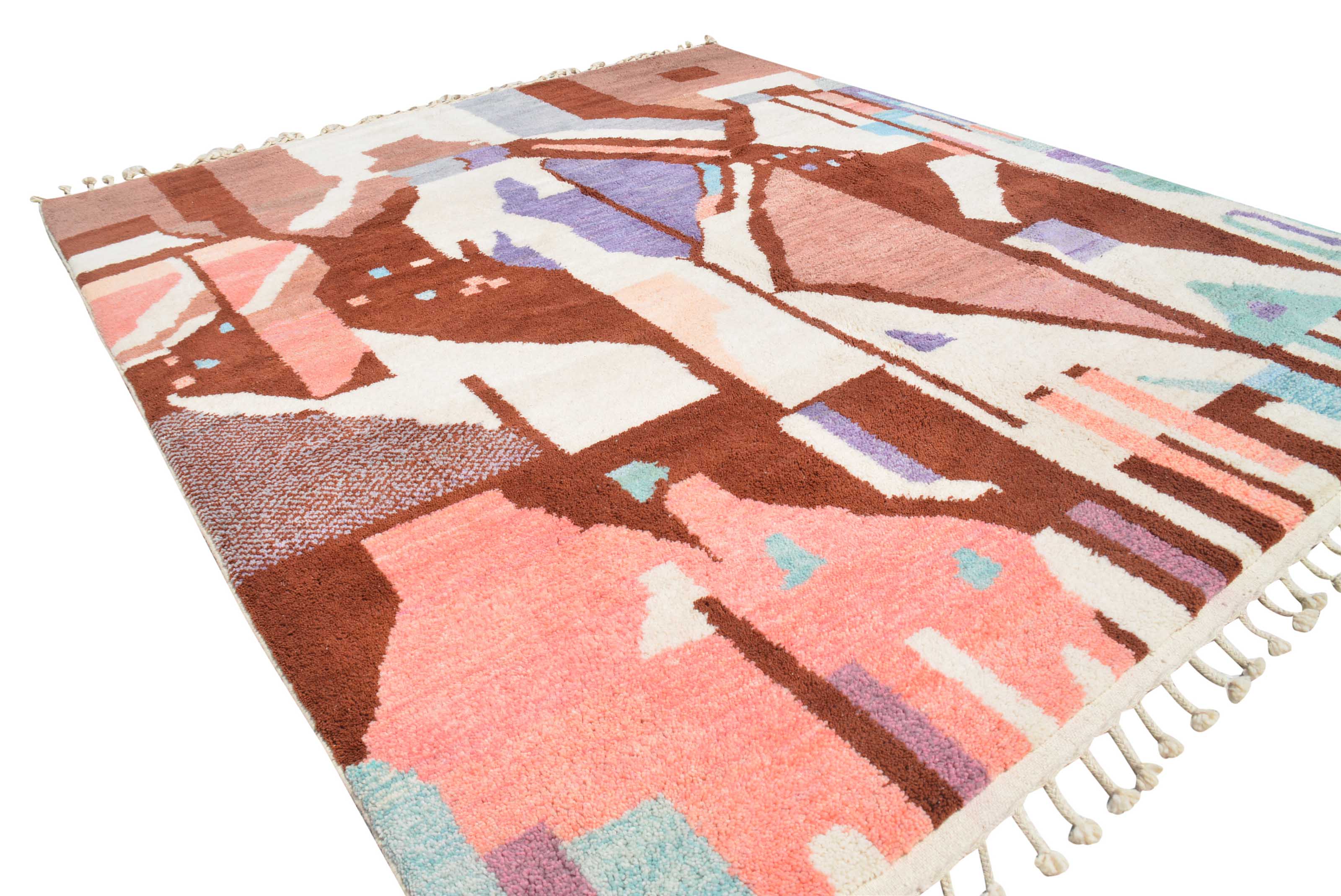 Lost Spaces | 8'x10' Light Pink & Geometric Boujaad Area Rug