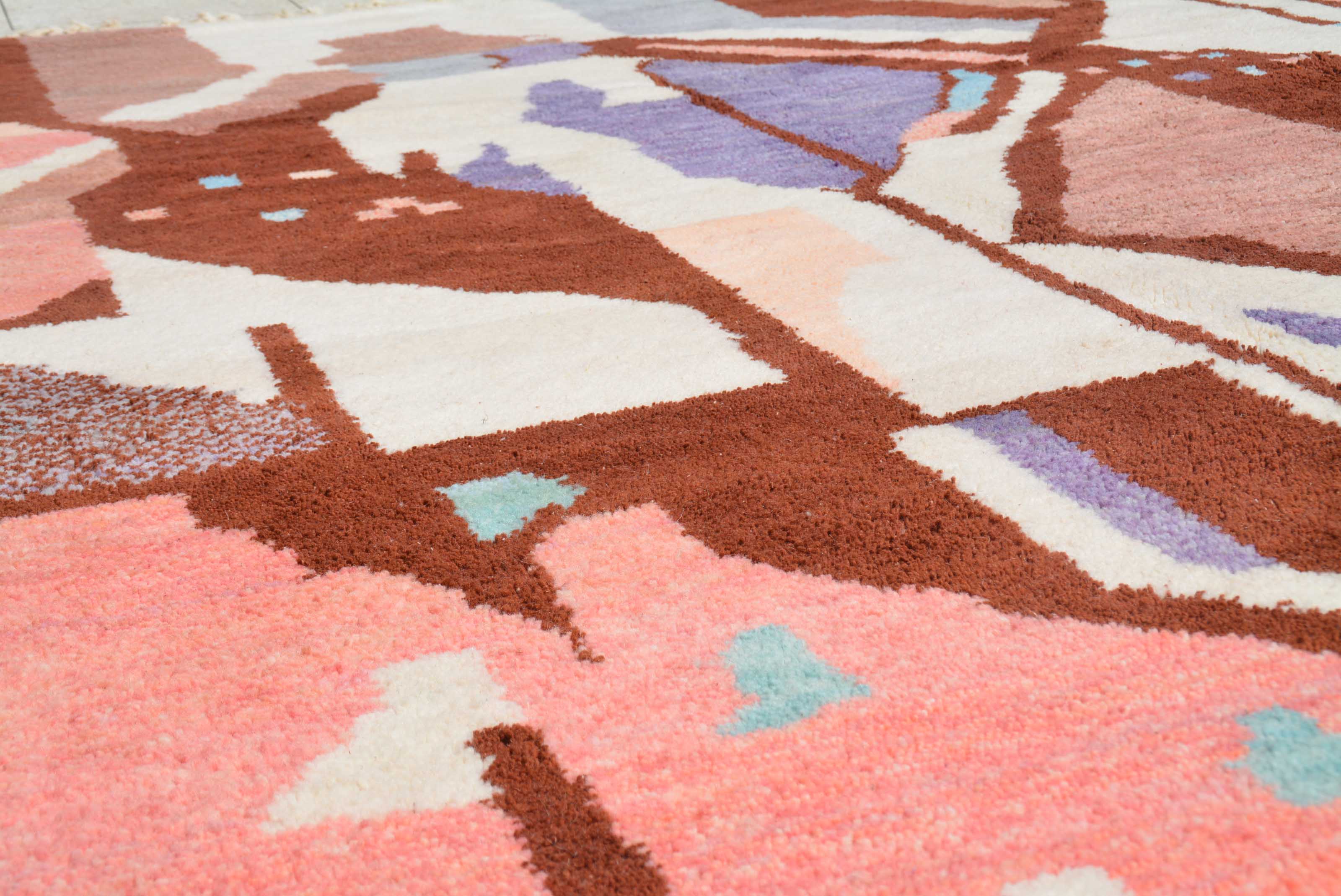 Lost Spaces | 8'x10' Light Pink & Geometric Boujaad Area Rug