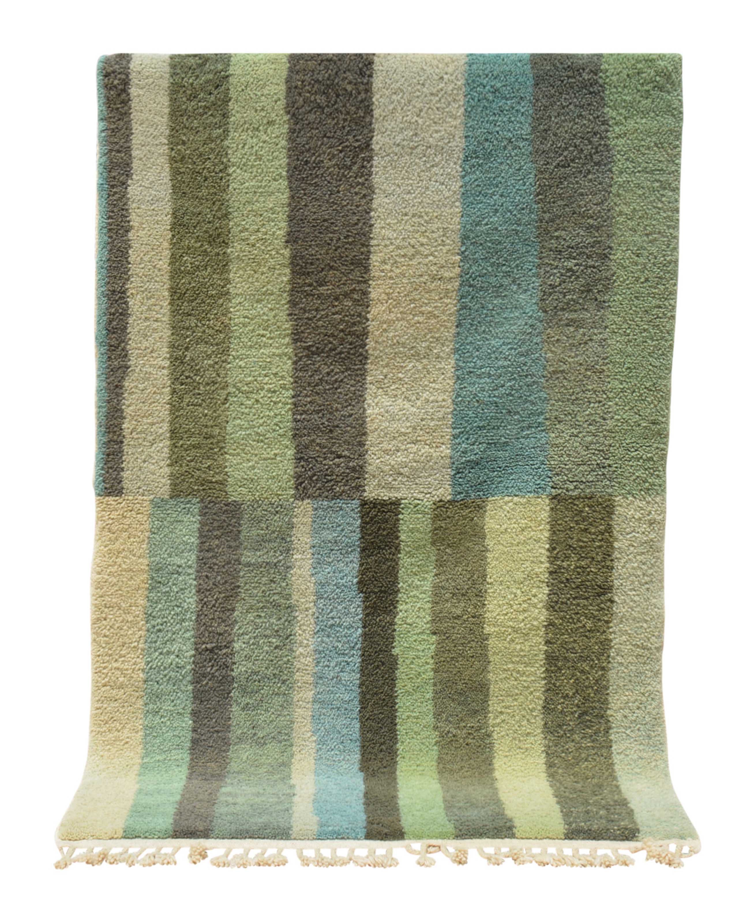 Lush Green Modern Rug - Nature's Lines | Illuminate Collective