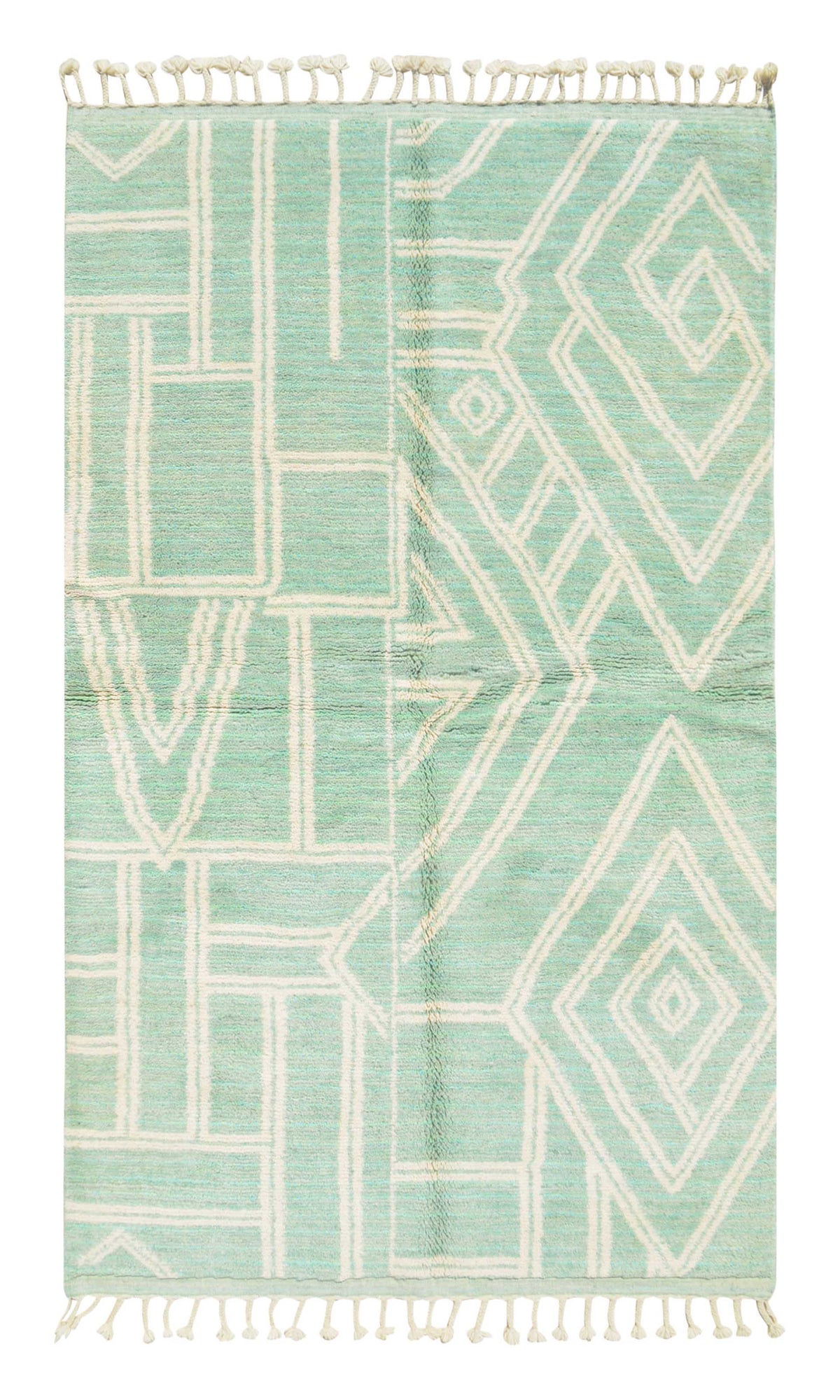 Mint Maze | 5'x8' Mint Green Geometric Moroccan Area Rug