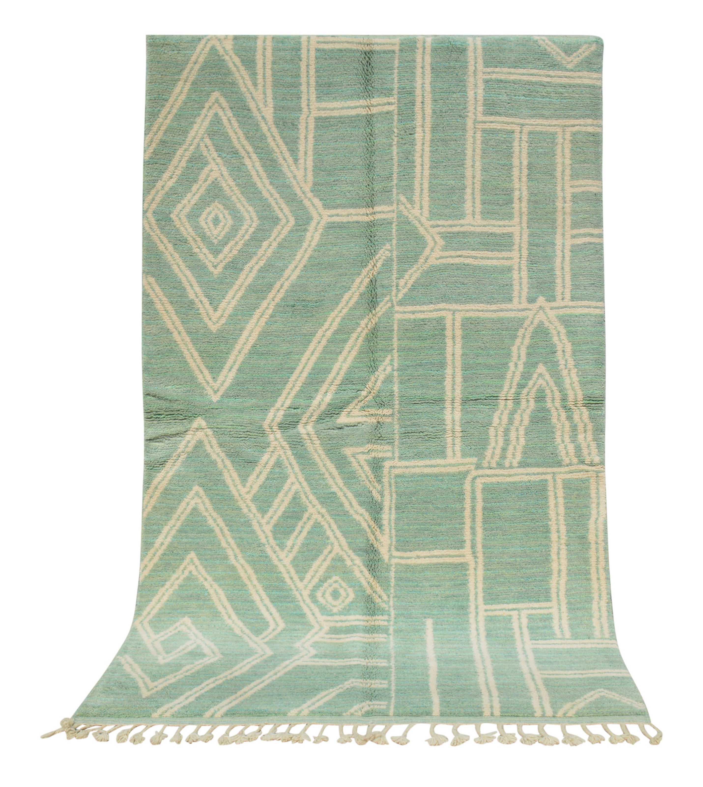 Mint Maze | 5'x8' Mint Green Geometric Moroccan Area Rug