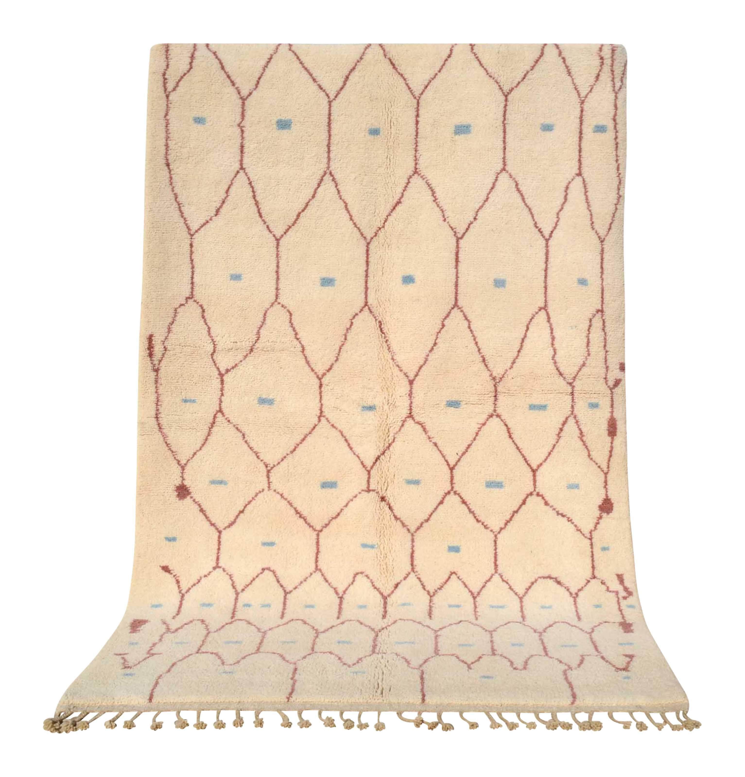 Mirage - Elegant Pink Diamond Blue Dots Rug | Illuminate Collective