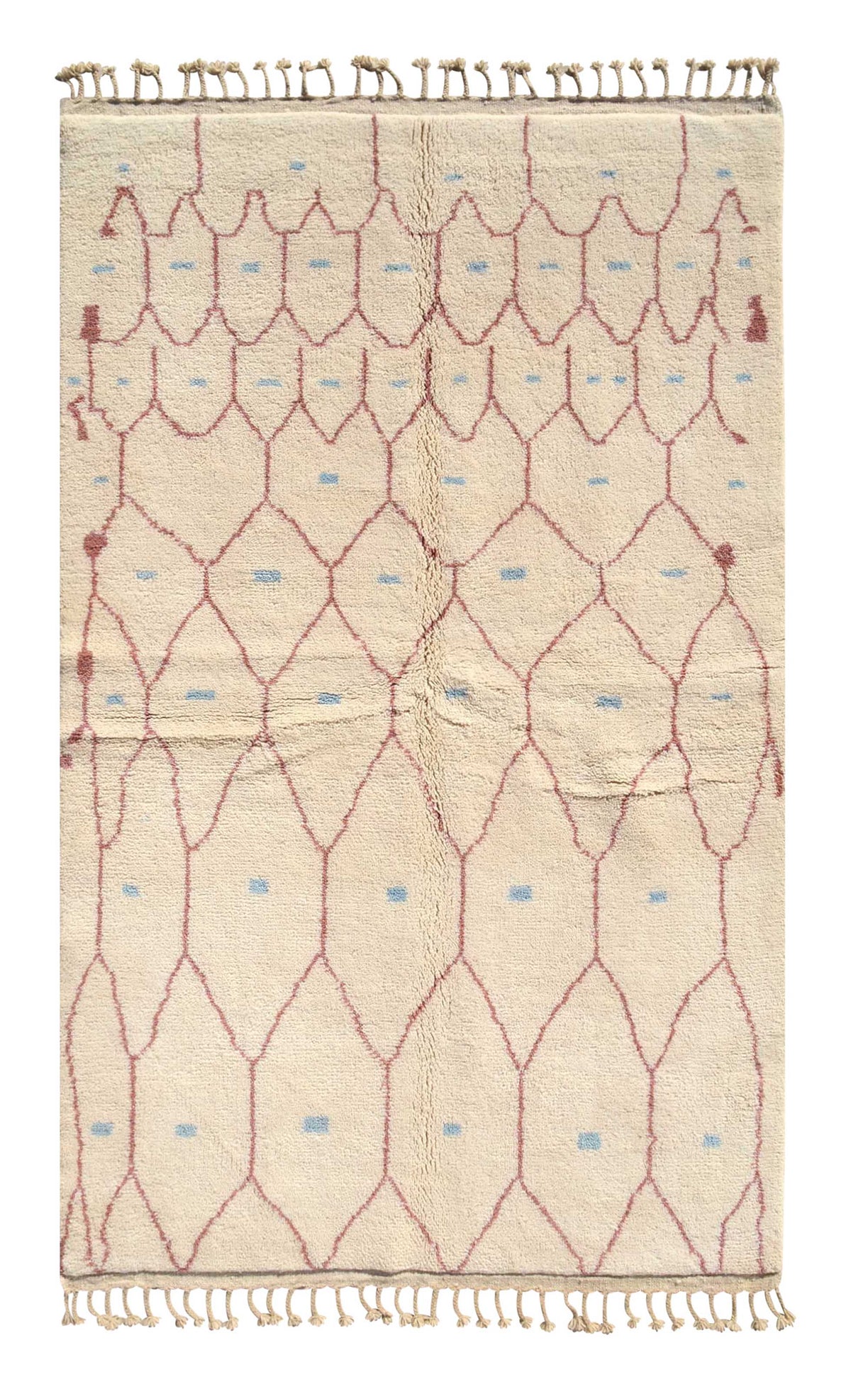 Mirage - Elegant Pink Diamond Blue Dots Rug | Illuminate Collective