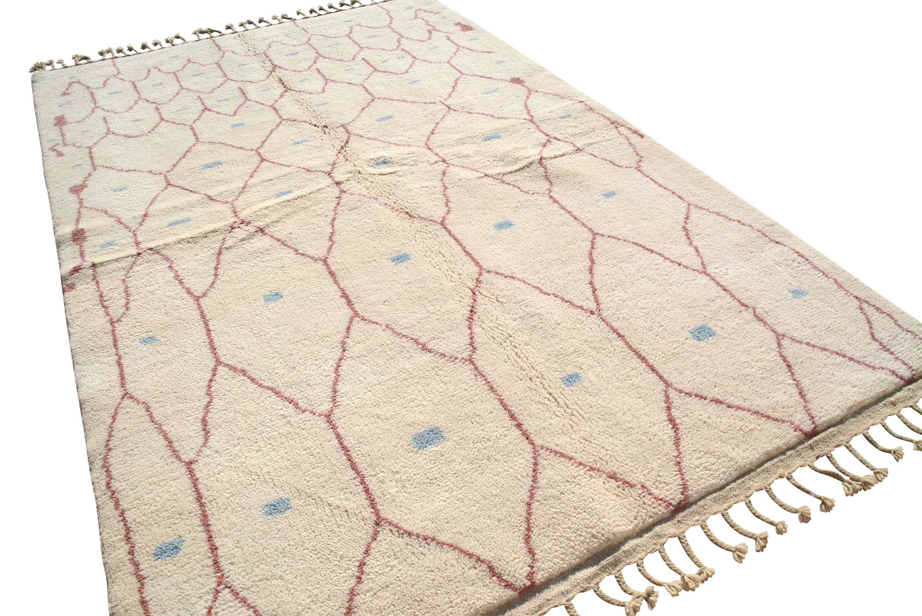 Mirage - Elegant Pink Diamond Blue Dots Rug | Illuminate Collective