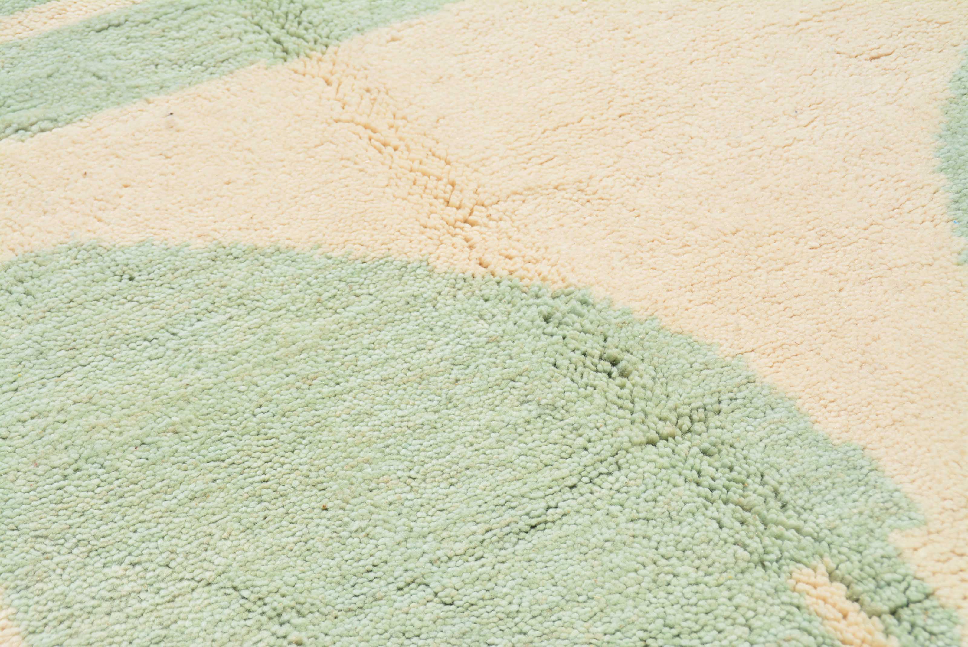 Mist | 6'x9' Abstract Mint Green & Beige Moroccan Area Rug