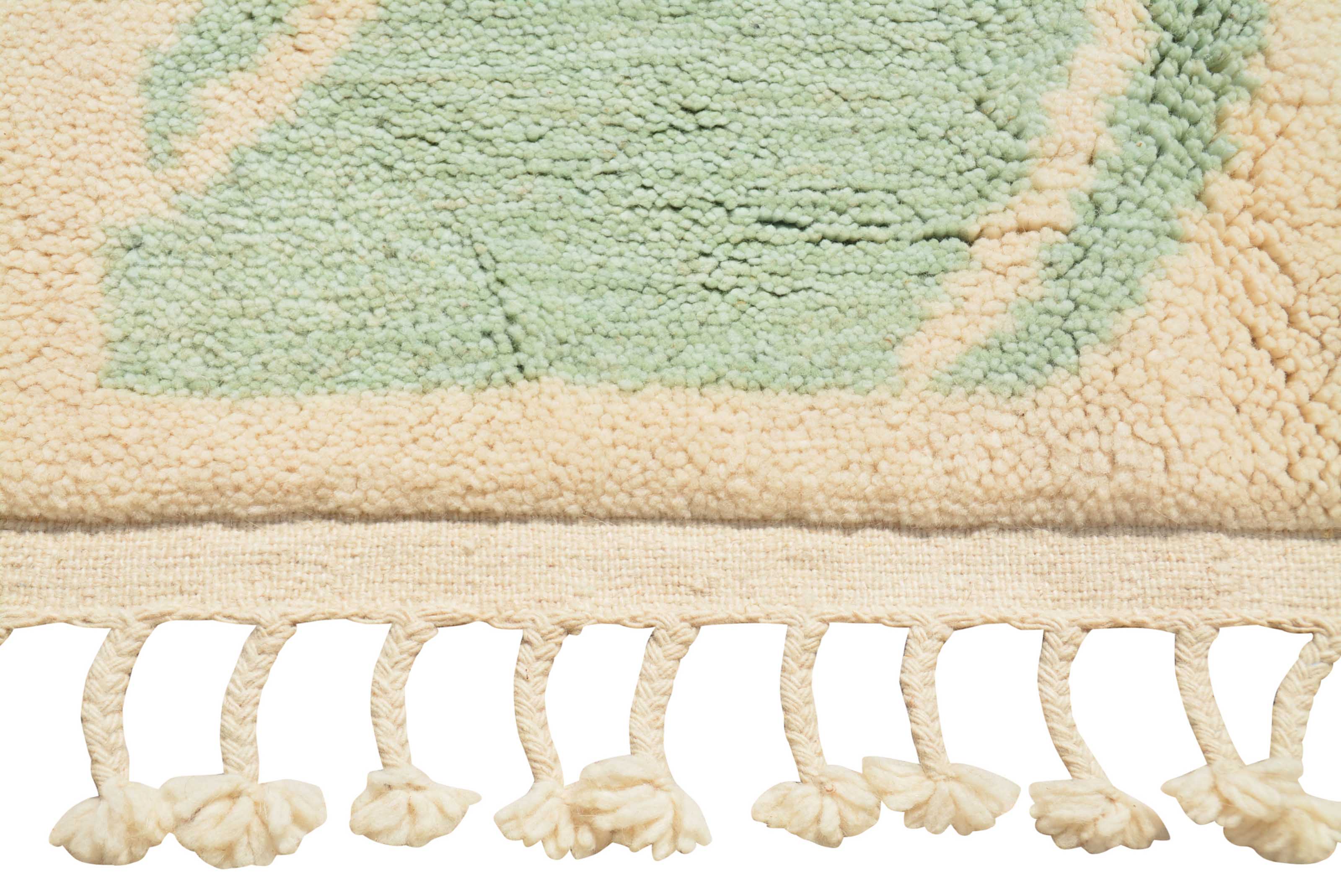 Mist – Moroccan Handmade Wool Rug | 6' x 8'10" Soft Green & Beige Abstract Design