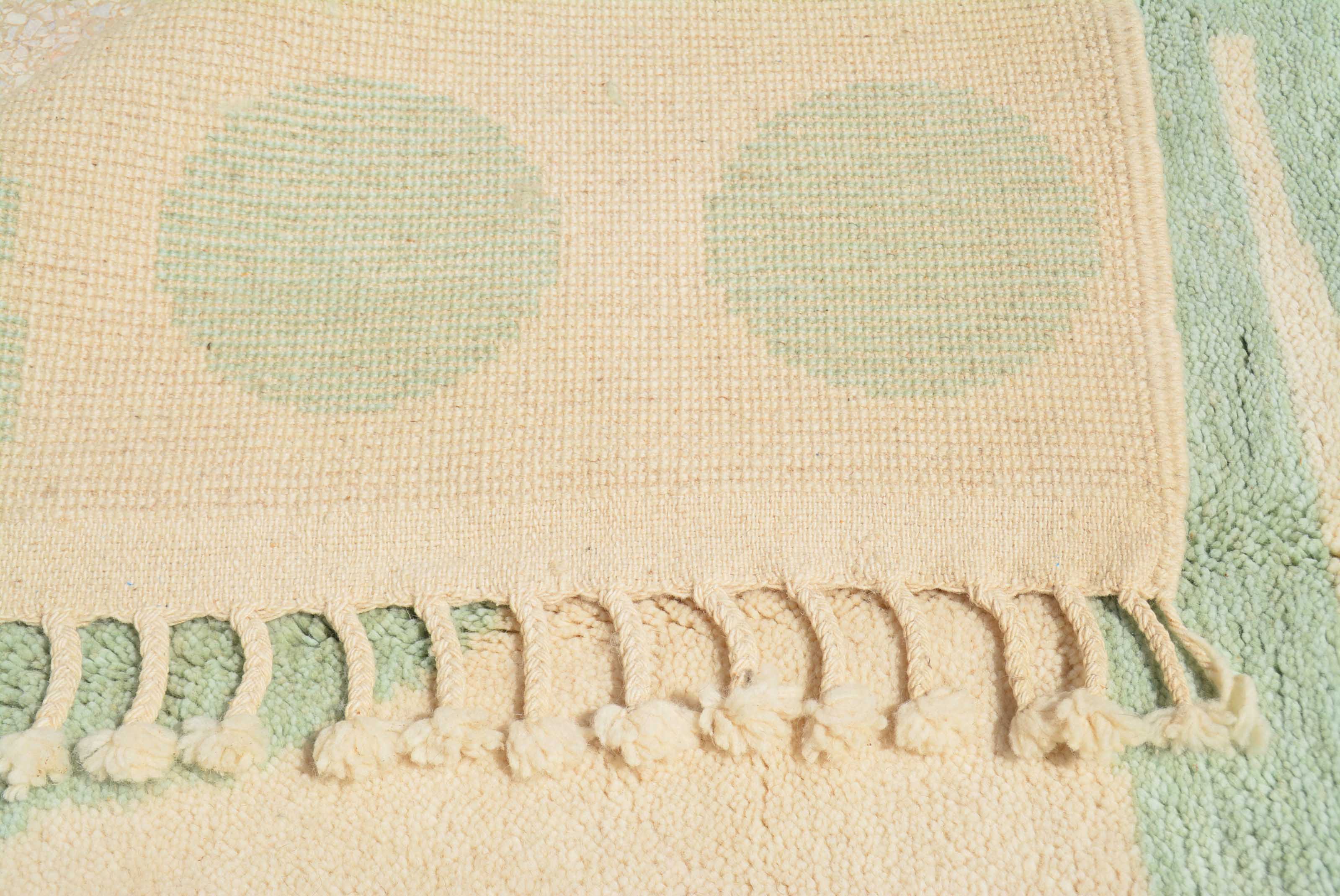 Mist – Moroccan Handmade Wool Rug | 6' x 8'10" Soft Green & Beige Abstract Design