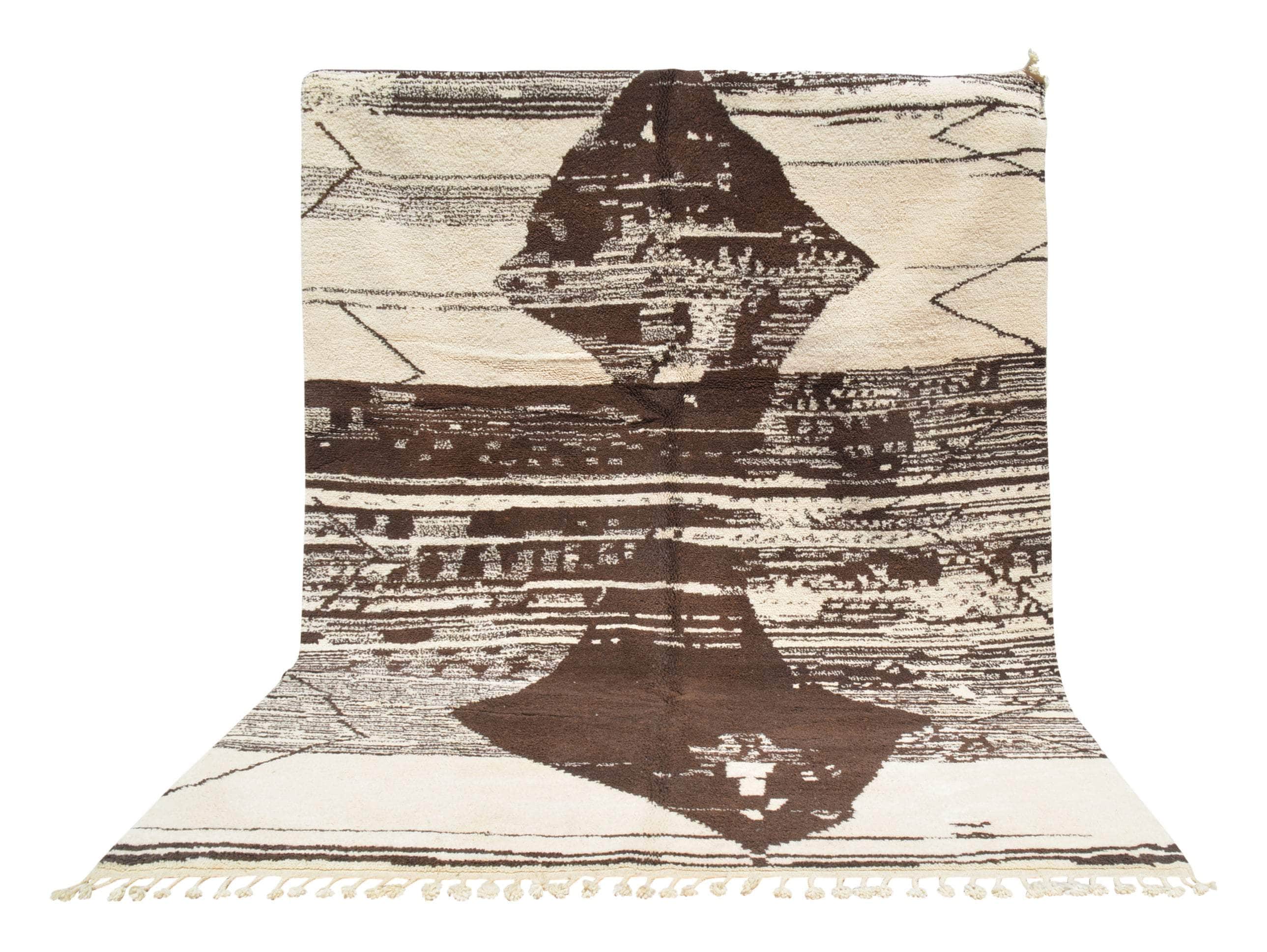 Monochromatic Gem | Handmade Moroccan Rug with Timeless Elegance