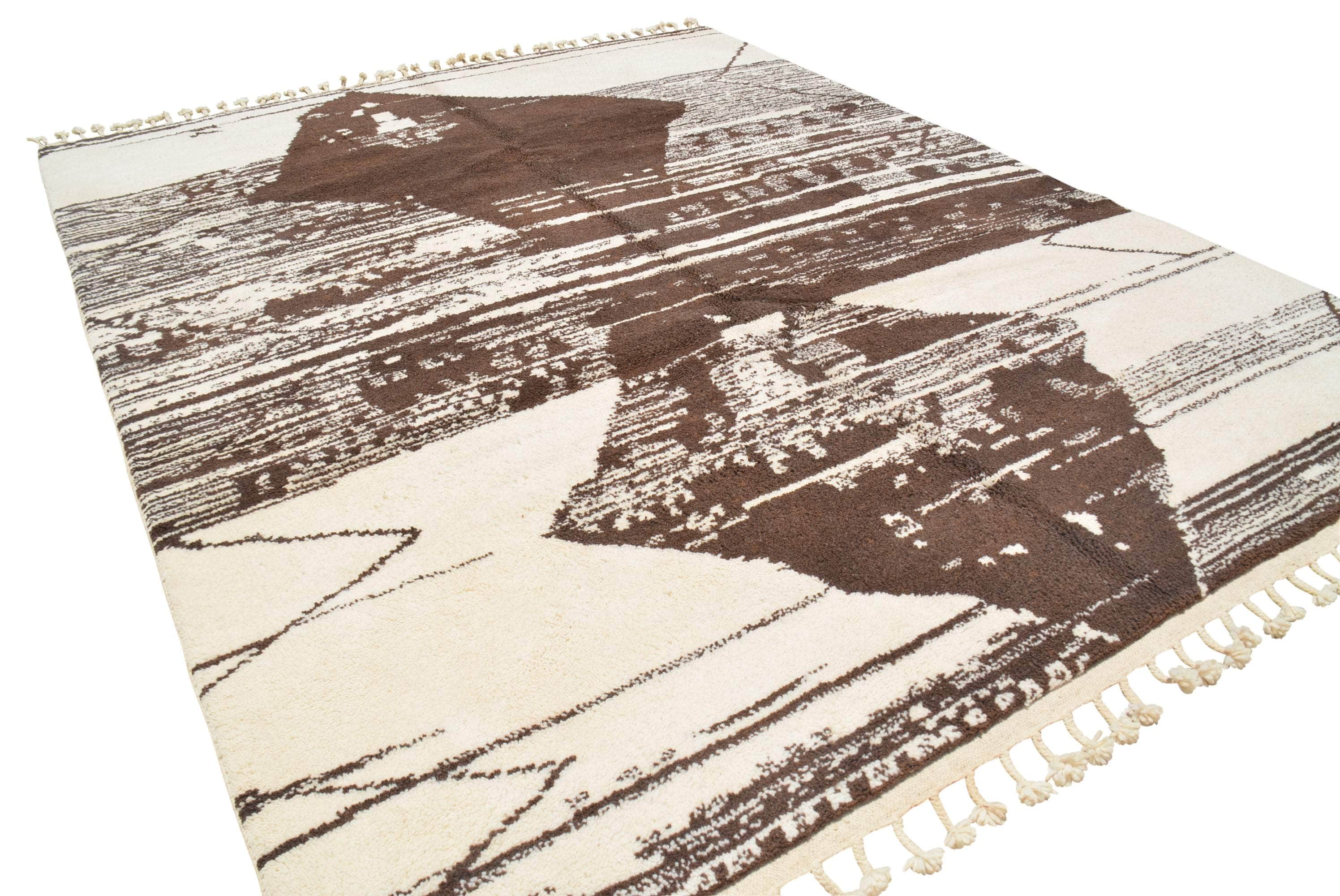 Monochromatic Gem | Handmade Moroccan Rug with Timeless Elegance