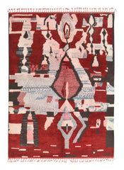 Moroccan Rug Maroon Mystique | Handmade Moroccan Rug with Enchanting Red Hues Illuminate Collective