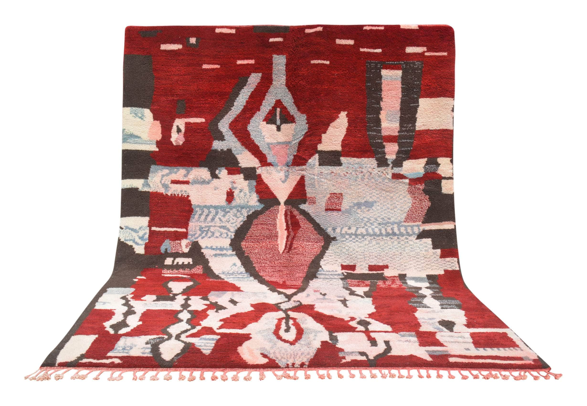 Moroccan Rug Maroon Mystique | Handmade Moroccan Rug with Enchanting Red Hues Illuminate Collective
