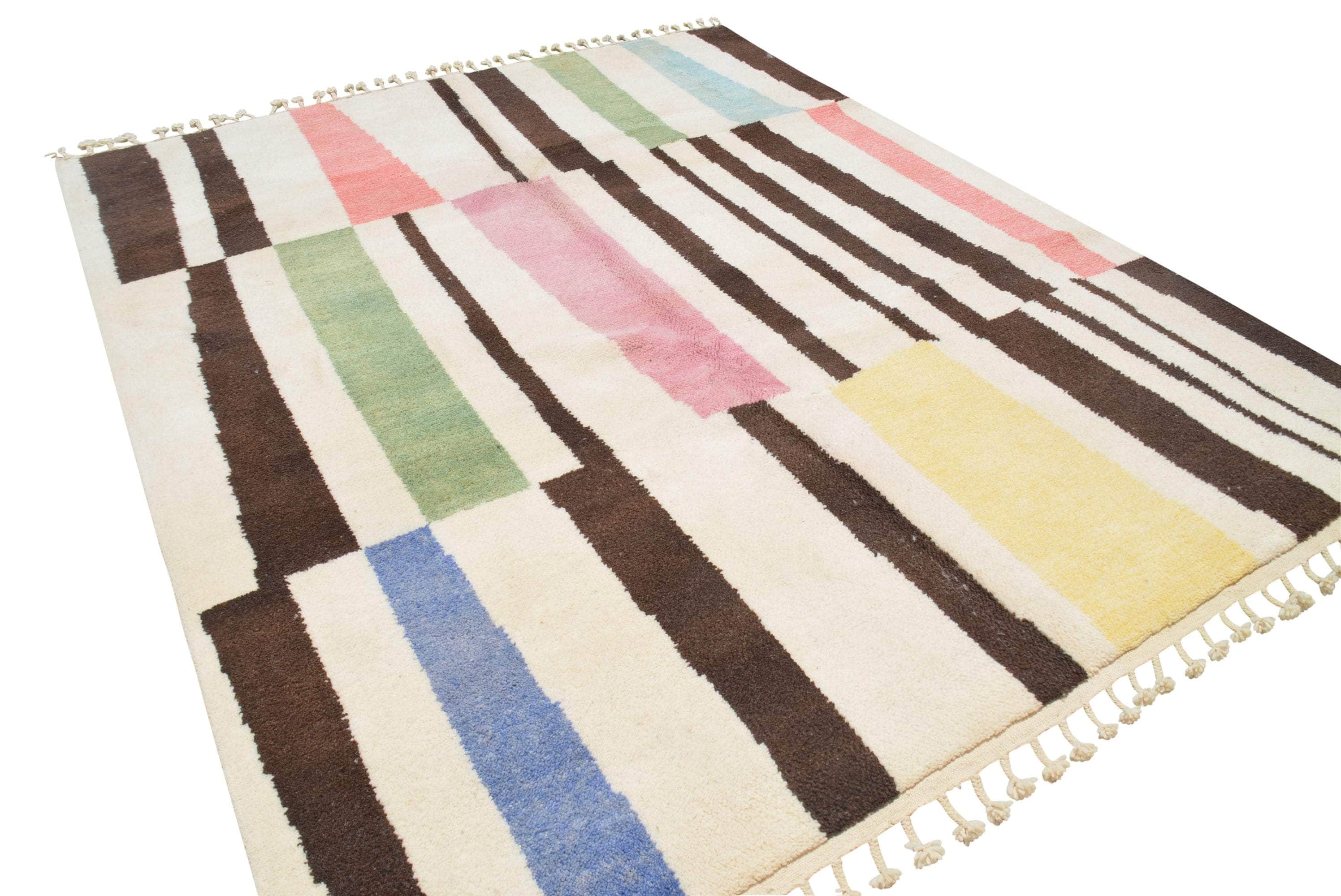 Moroccan Rug Rainbow Rhythms | Handmade Moroccan Rug with Vibrant Colors Illuminate Collective