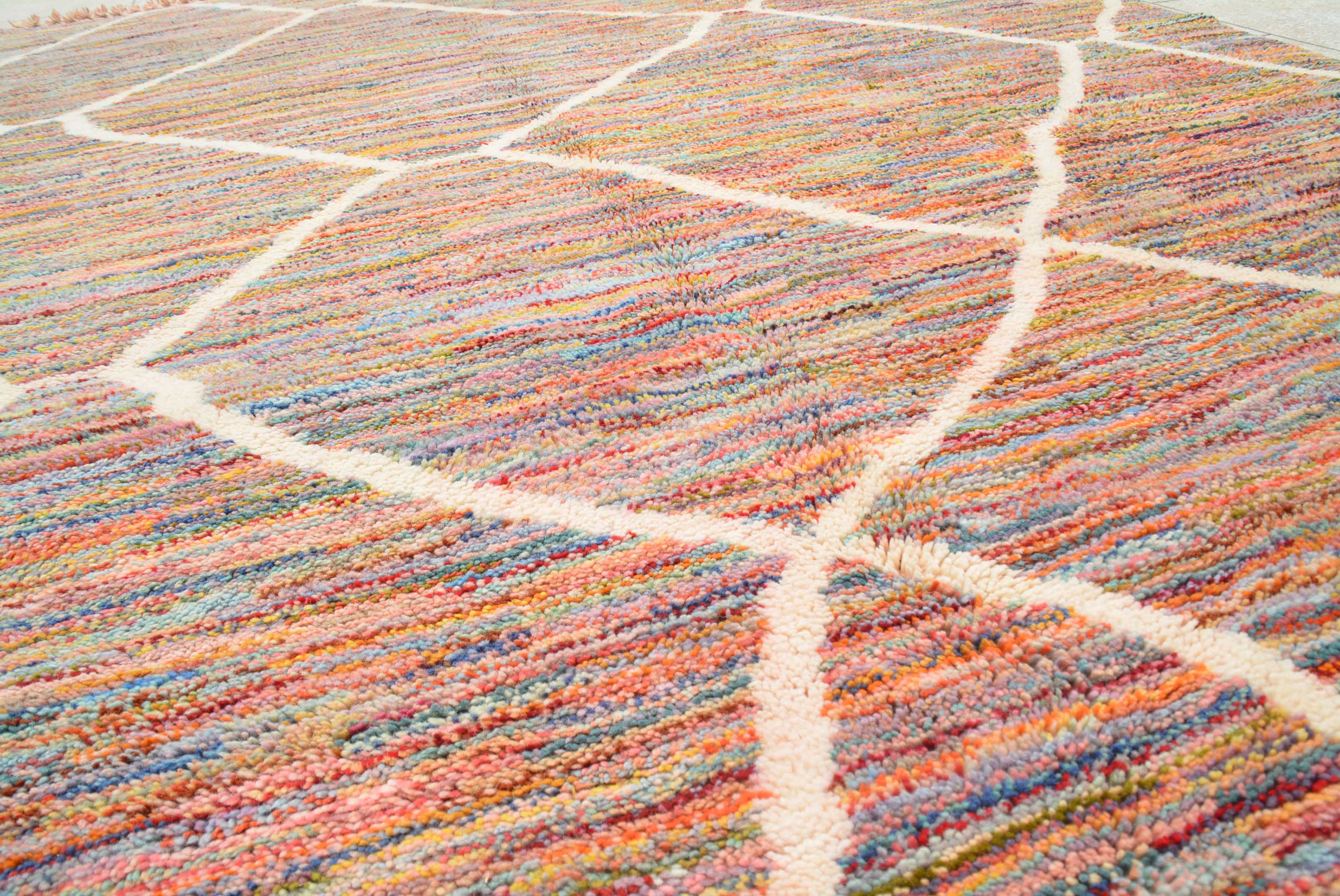 Moroccan Rug Rainbow Strokes Designer Rug - Vibrant Artistry | Illuminate Collective Illuminate Collective