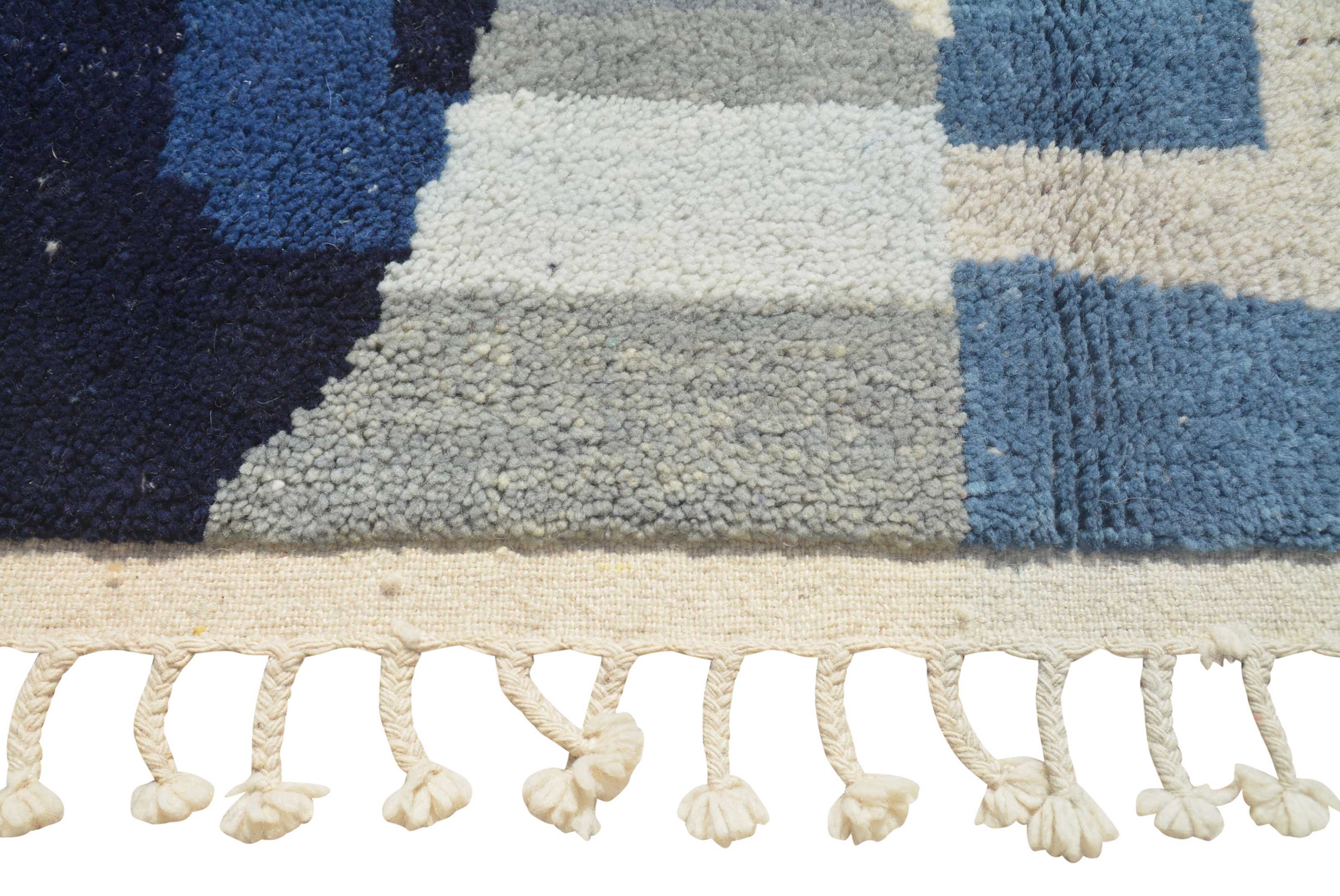 Mystic River | 6'x9' Blue & Beige Abstract Moroccan Area Rug