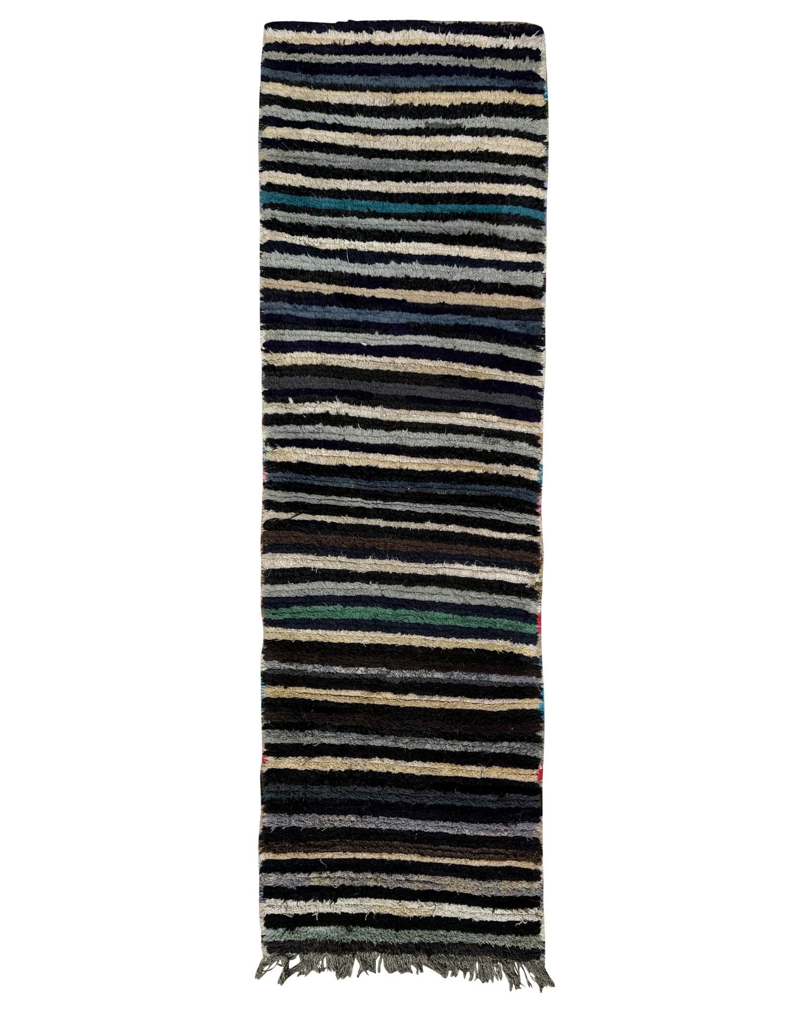 Navy & Grey Vintage Moroccan Runner | 3x9