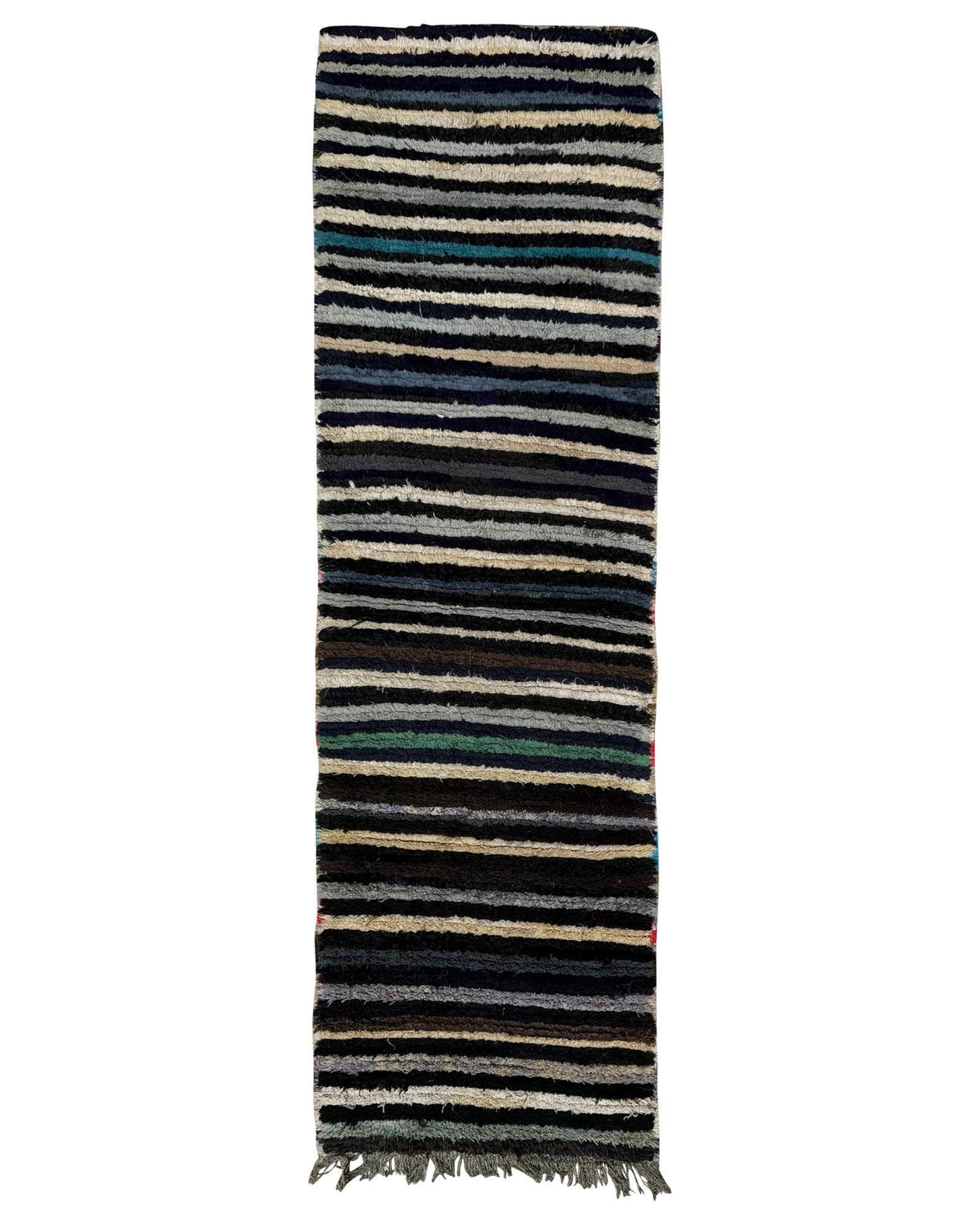 Navy & Grey Vintage Moroccan Runner | 3x9